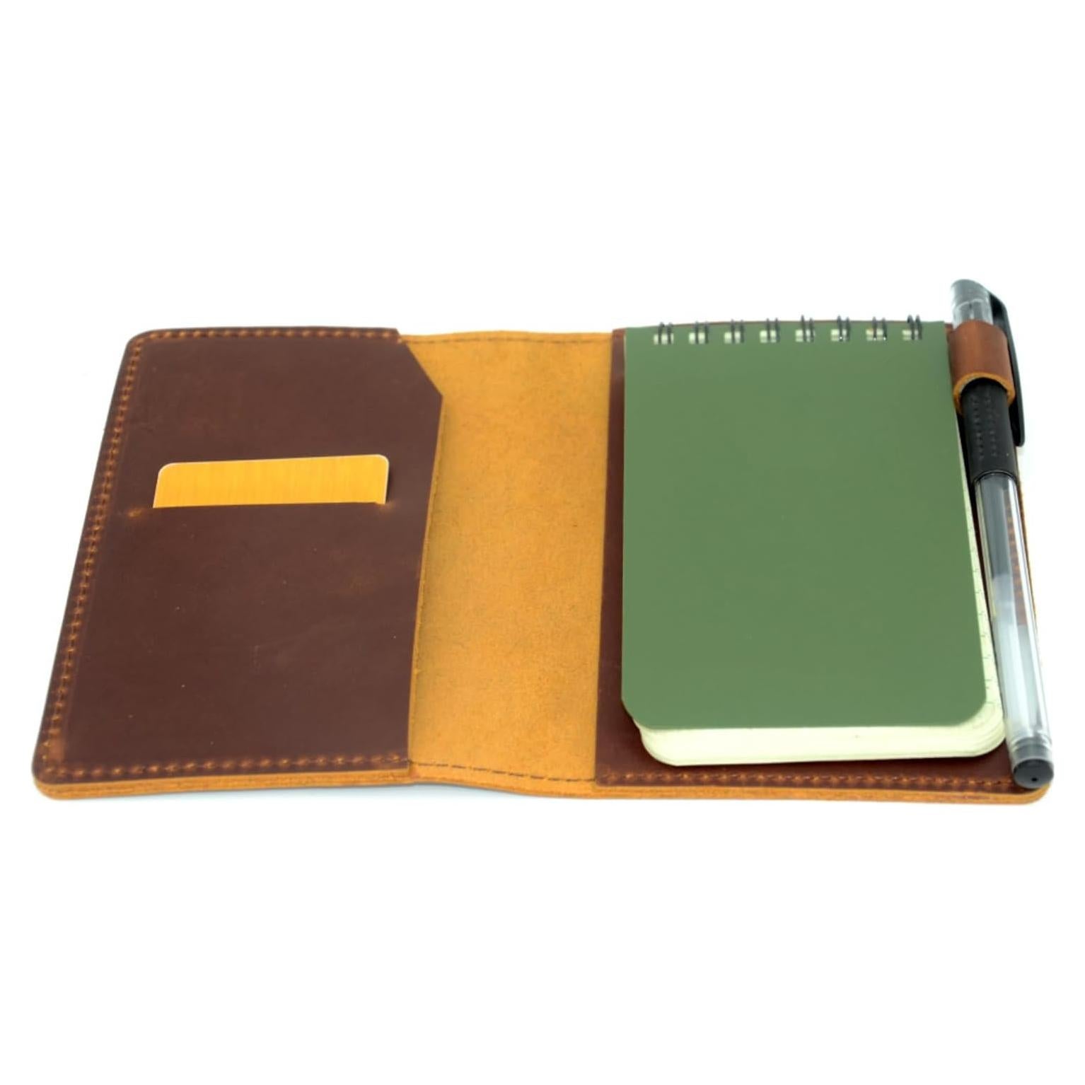 Cubierta de Cuero YIYUS para Cuaderno 3x5" Marrón