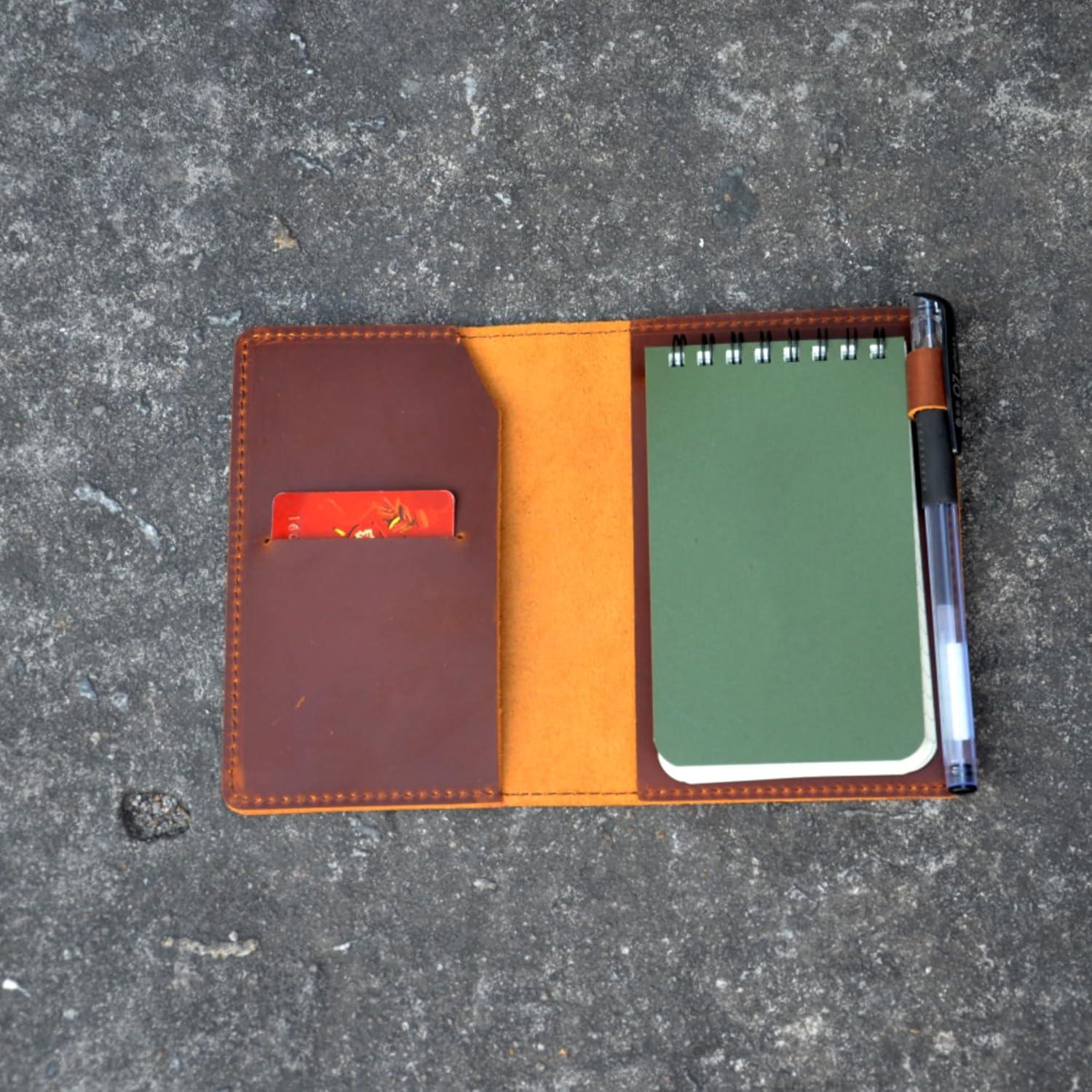 Cubierta de Cuero YIYUS para Cuaderno 3x5" Marrón