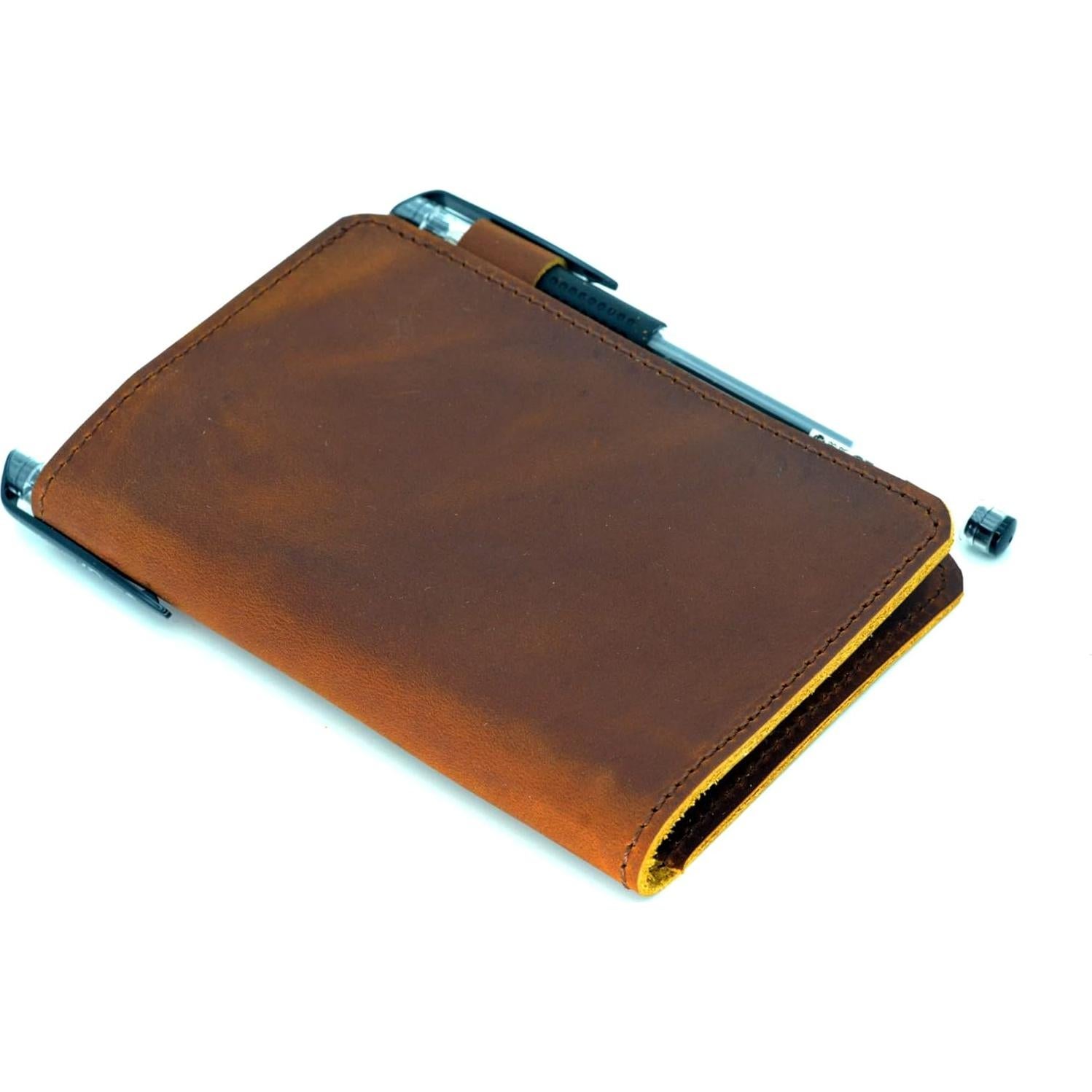 Cubierta de Cuero YIYUS para Cuaderno 3x5" Marrón