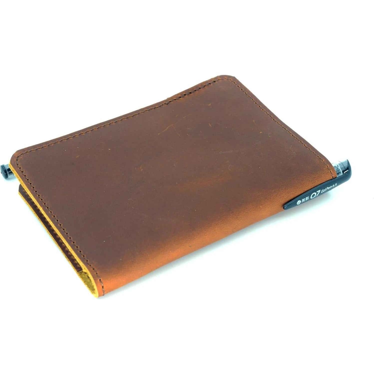 Cubierta de Cuero YIYUS para Cuaderno 3x5" Marrón