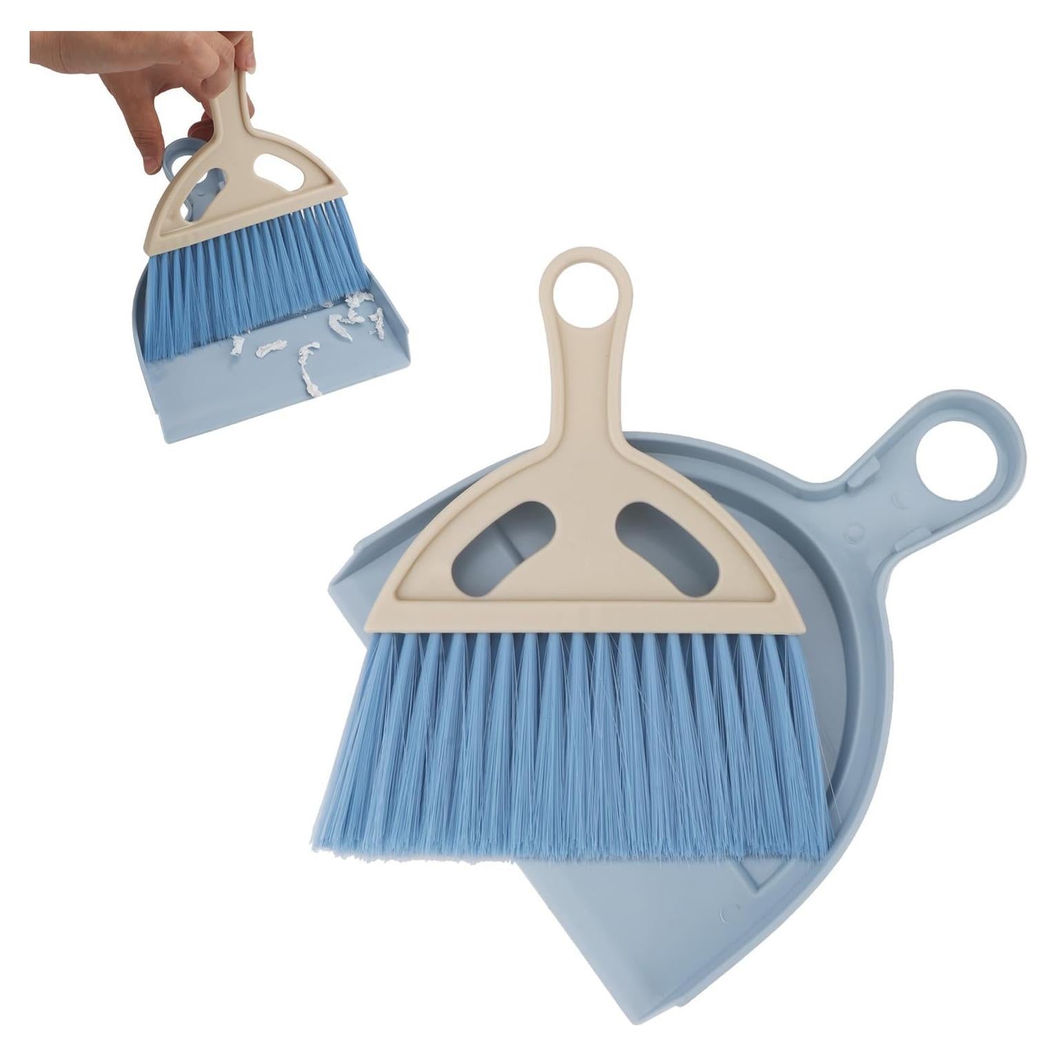 Juego de Escoba y Recogedor Mini Brosay Azul Portátil