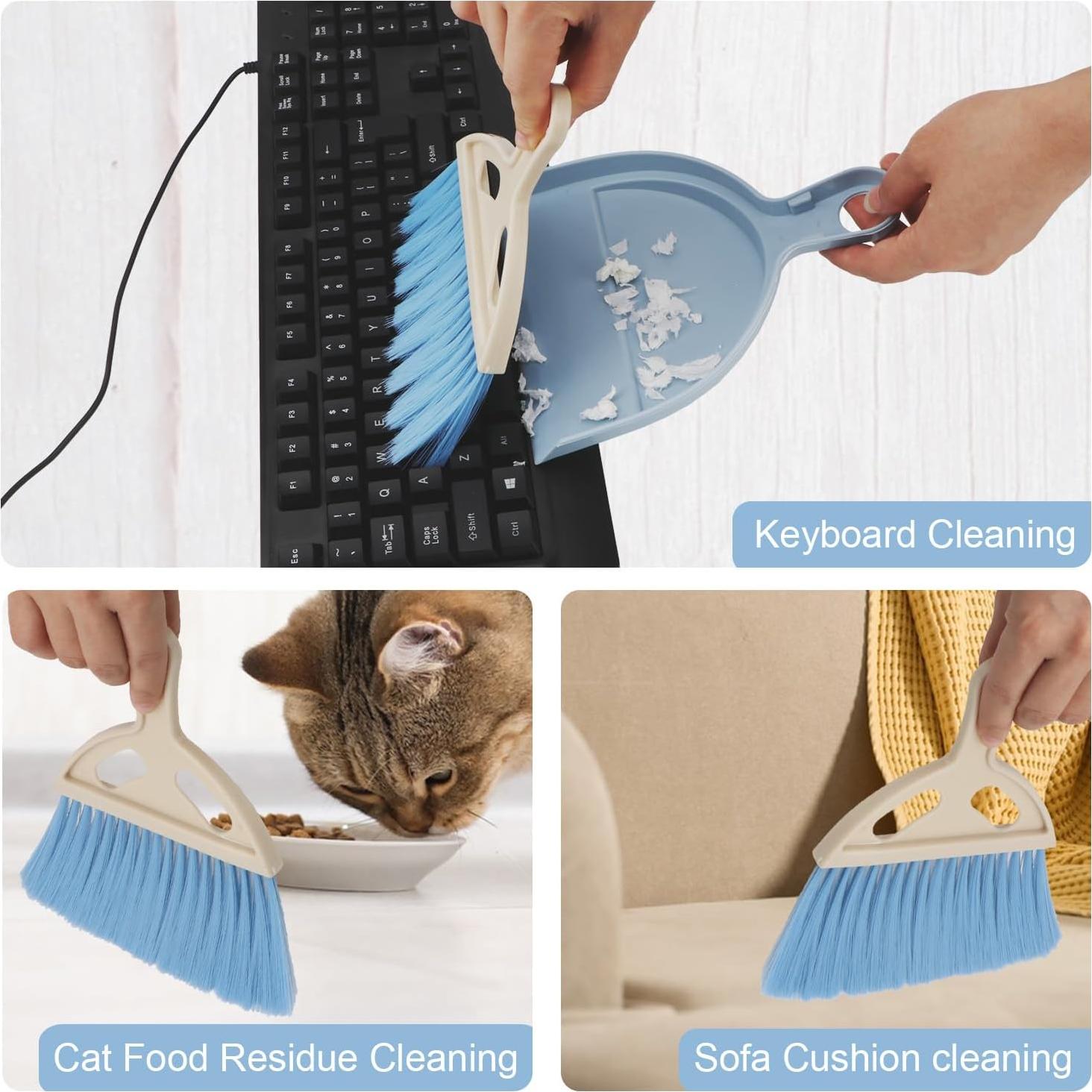 Juego de Escoba y Recogedor Mini Brosay Azul Portátil