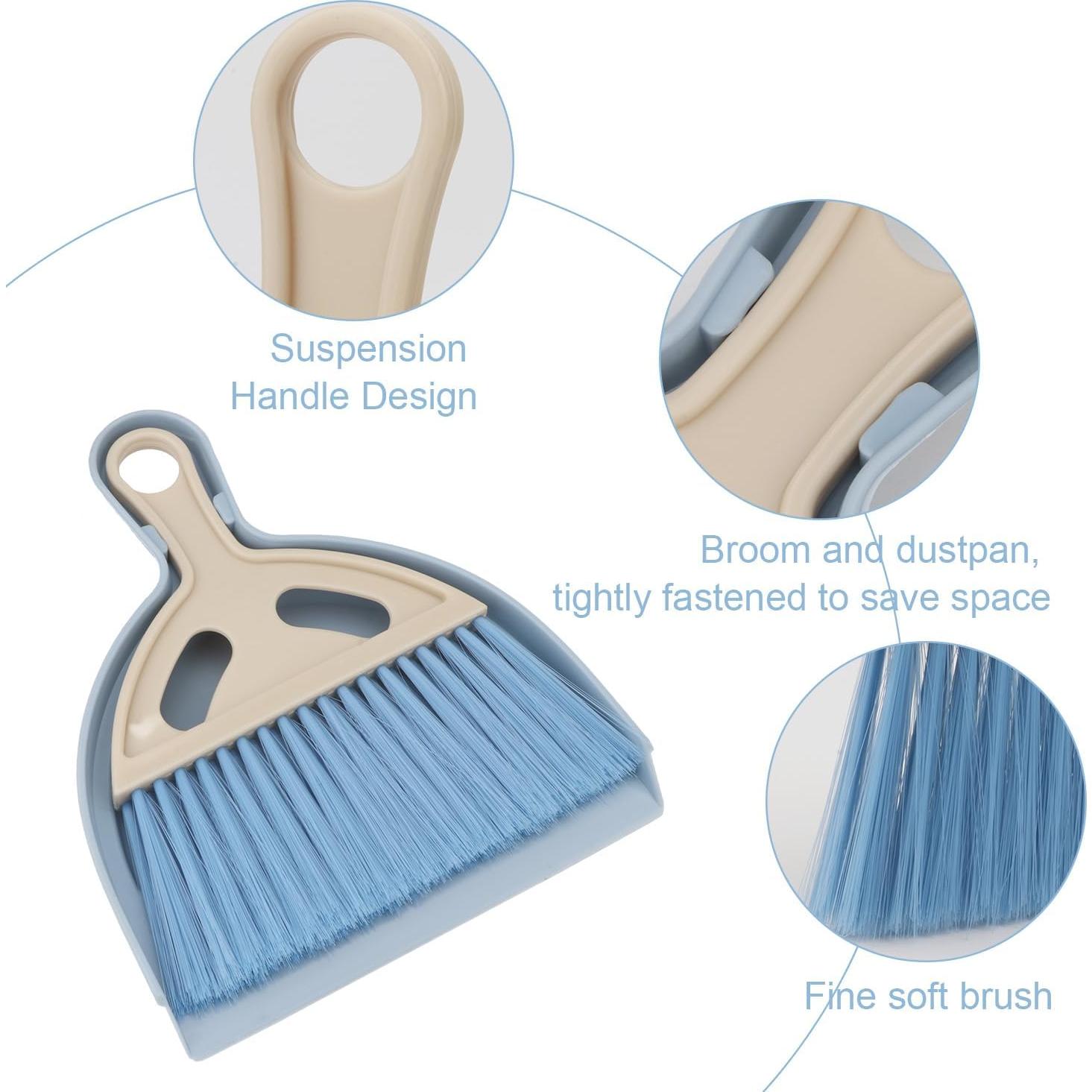 Juego de Escoba y Recogedor Mini Brosay Azul Portátil