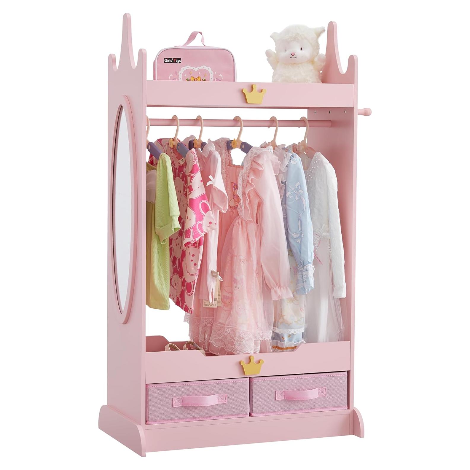 Armario Infantil GTOLV Rosa con Espejo y Cajones 12.5 kg