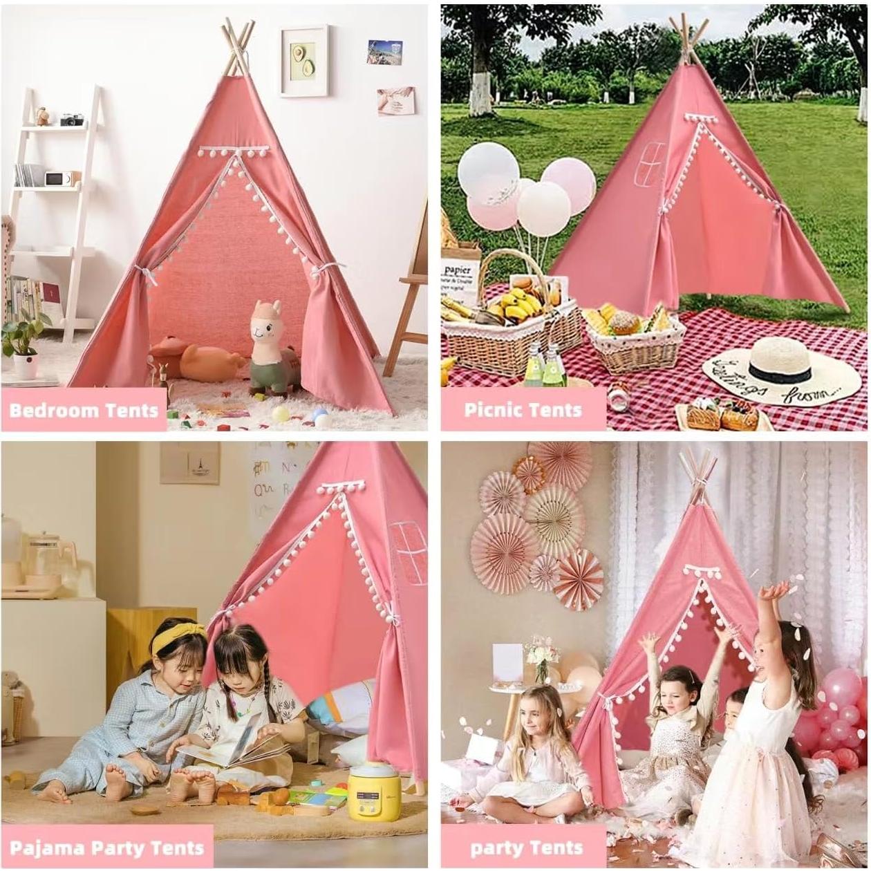 6 Tiendas Tipi Plegables Rosa Wholelovein para Niños