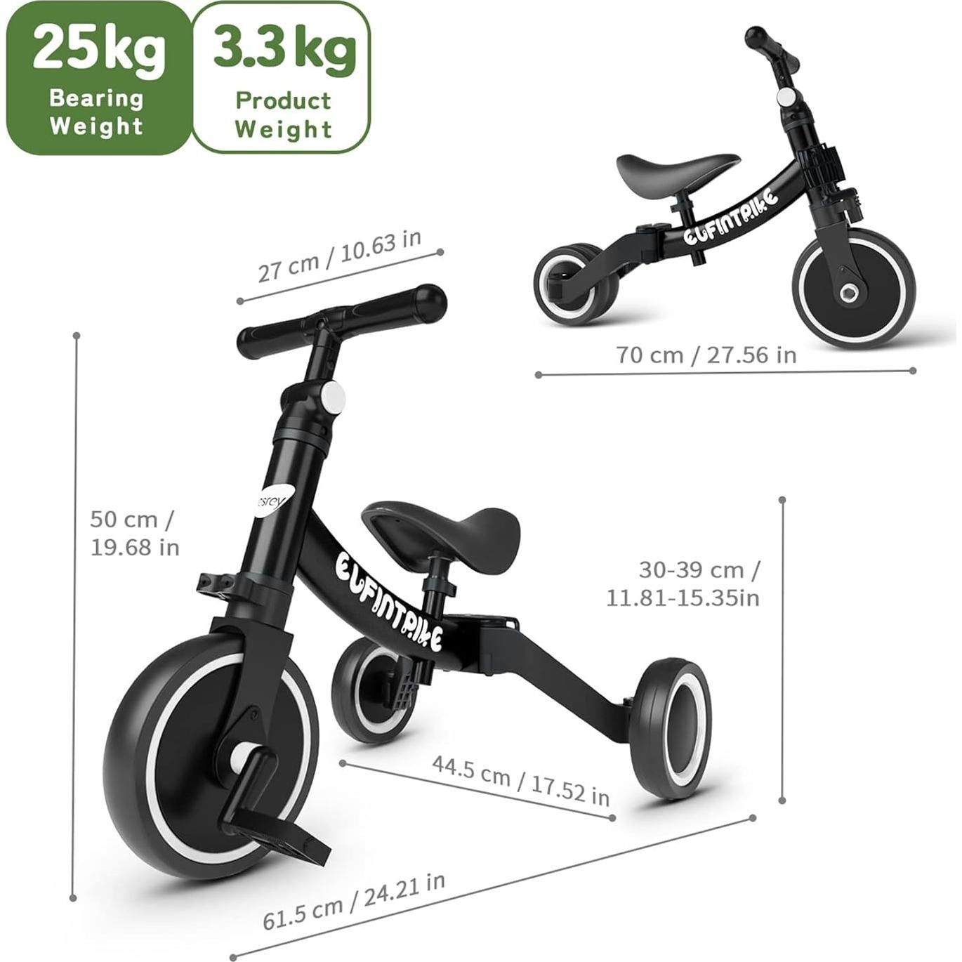 Triciclo Besrey 3 en 1 para Niños 10 Meses a 4 Años