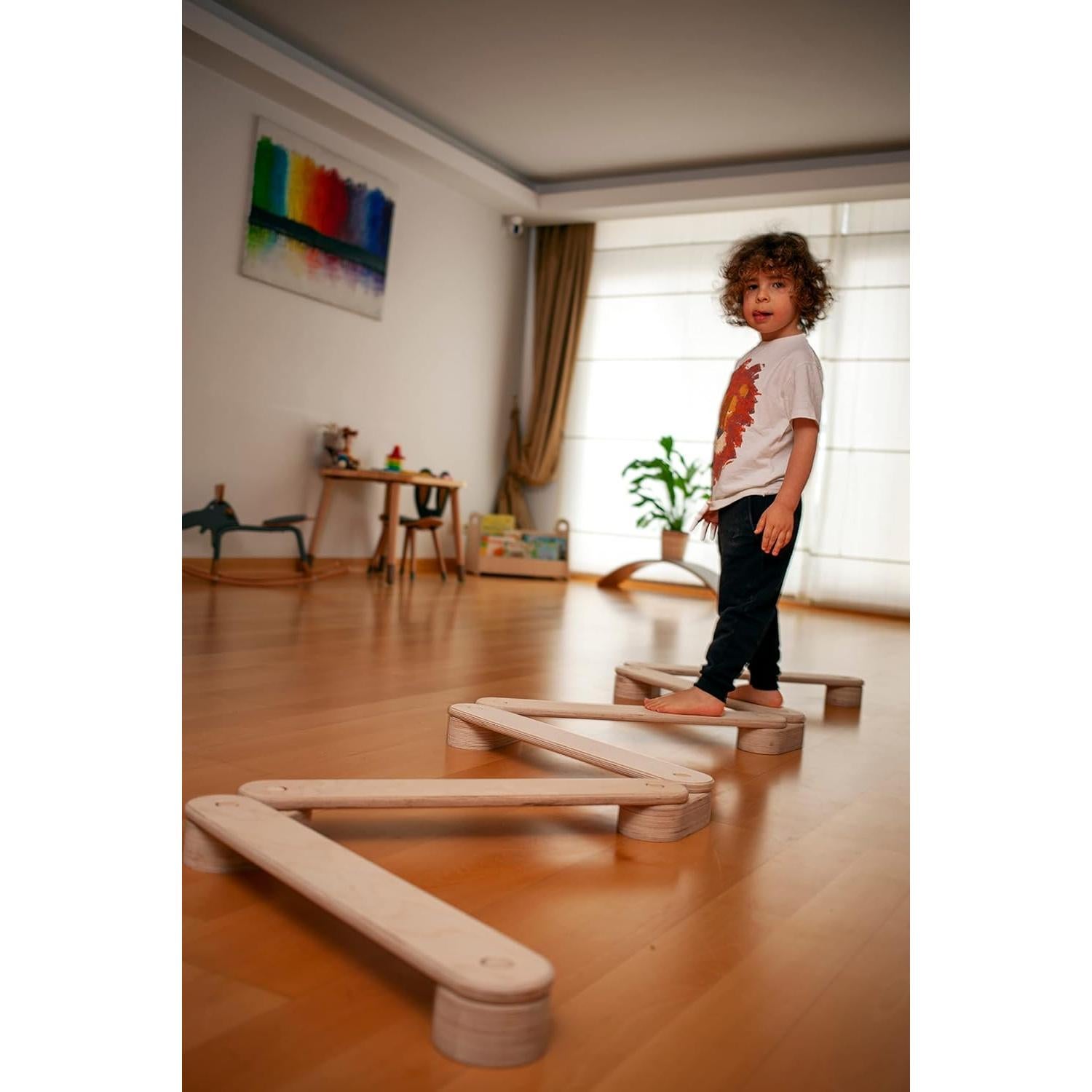 Vigas de Equilibrio de Madera Montessori 2 Piezas para Niños