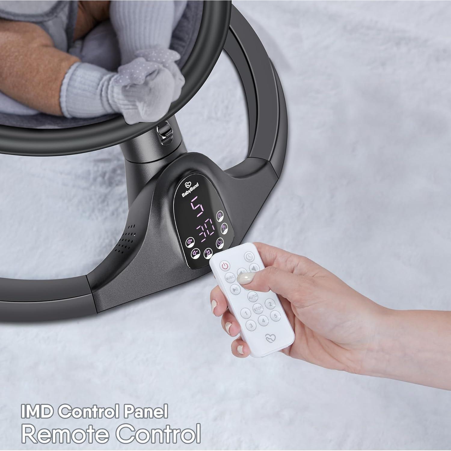 Columpio Eléctrico BabyBond para Bebés 0-12 Meses Bluetooth