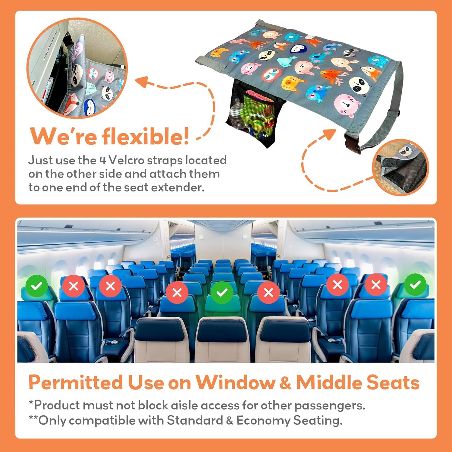 Cama de avión para niños Little Traveler - Gris, 1 a 4 años