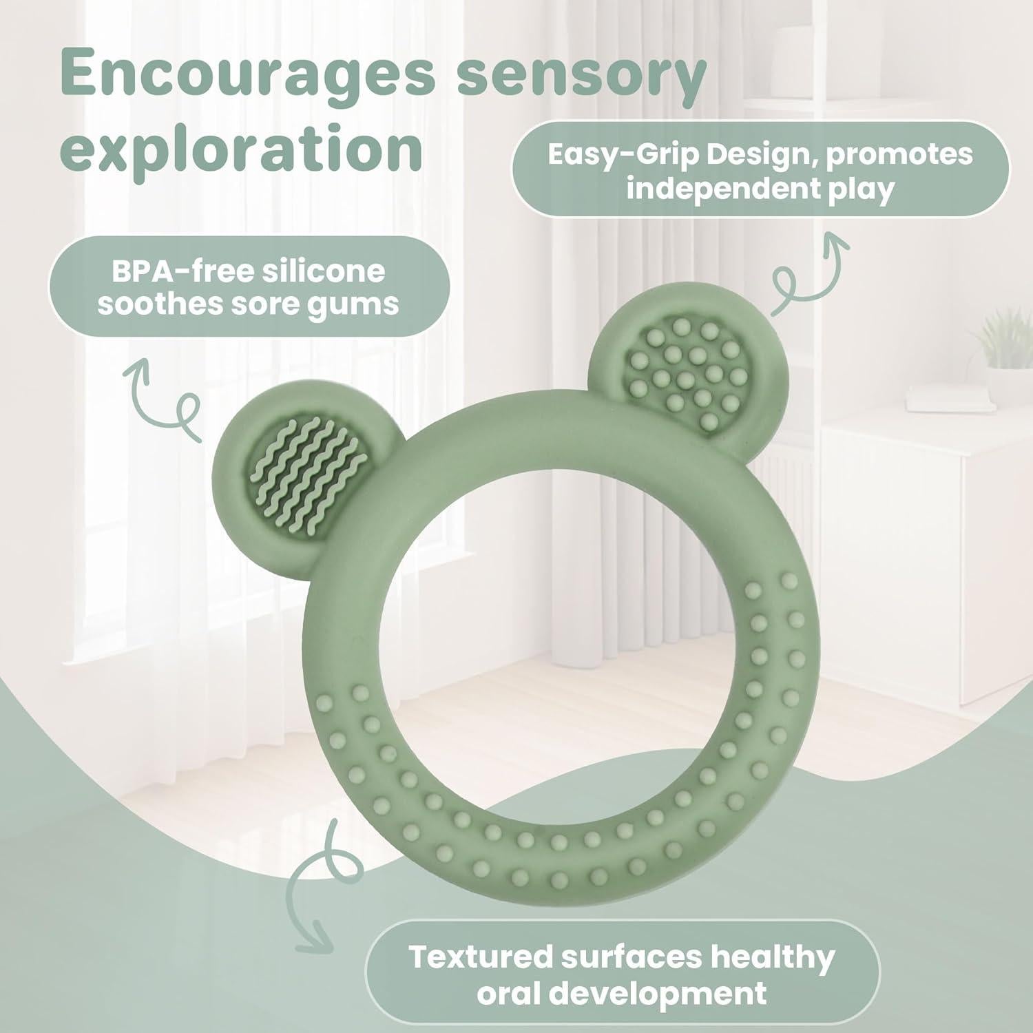 Mordedores para Bebés de Silicona Libre de BPA - 3 Piezas
