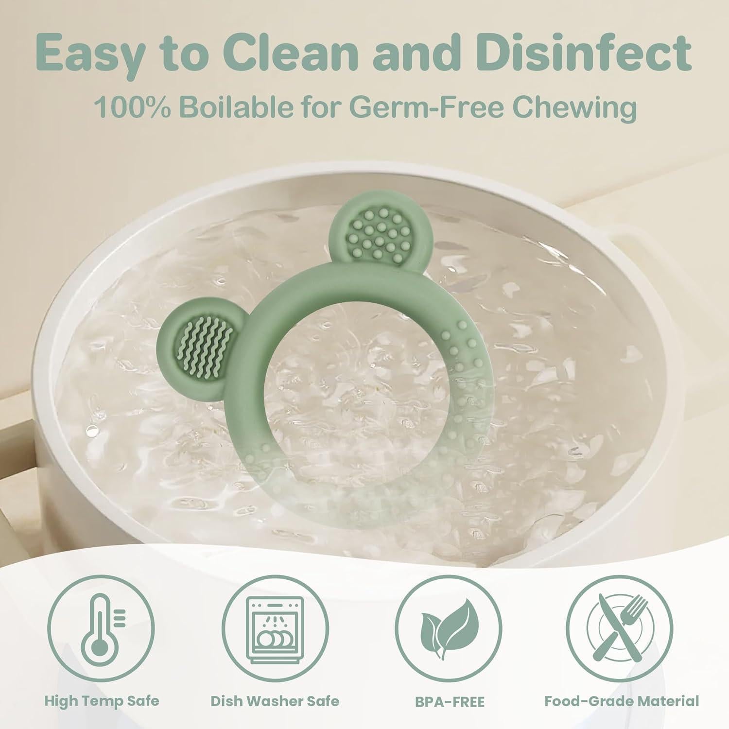 Mordedores para Bebés de Silicona Libre de BPA - 3 Piezas