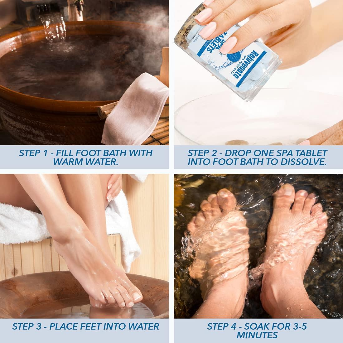 Tabletas de Baño de Pies Rejuvenate Spa Orgánicas 40 Unidades