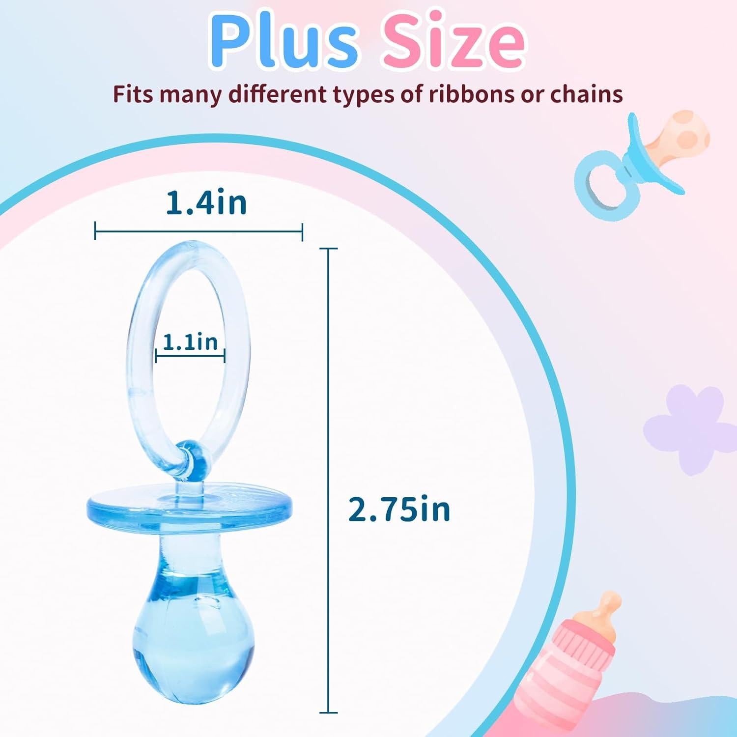 72 Chupetes de Baby Shower XINHUIDALSQ 6.99 cm Rosa y Azul