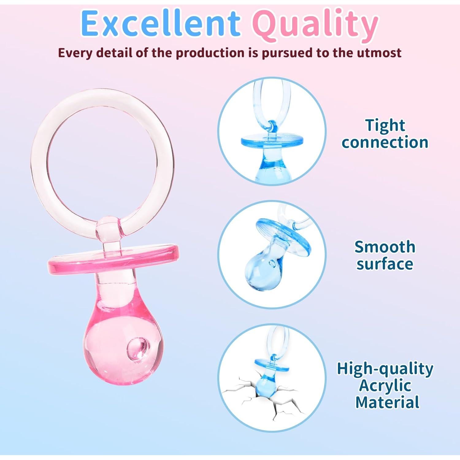 72 Chupetes de Baby Shower XINHUIDALSQ 6.99 cm Rosa y Azul