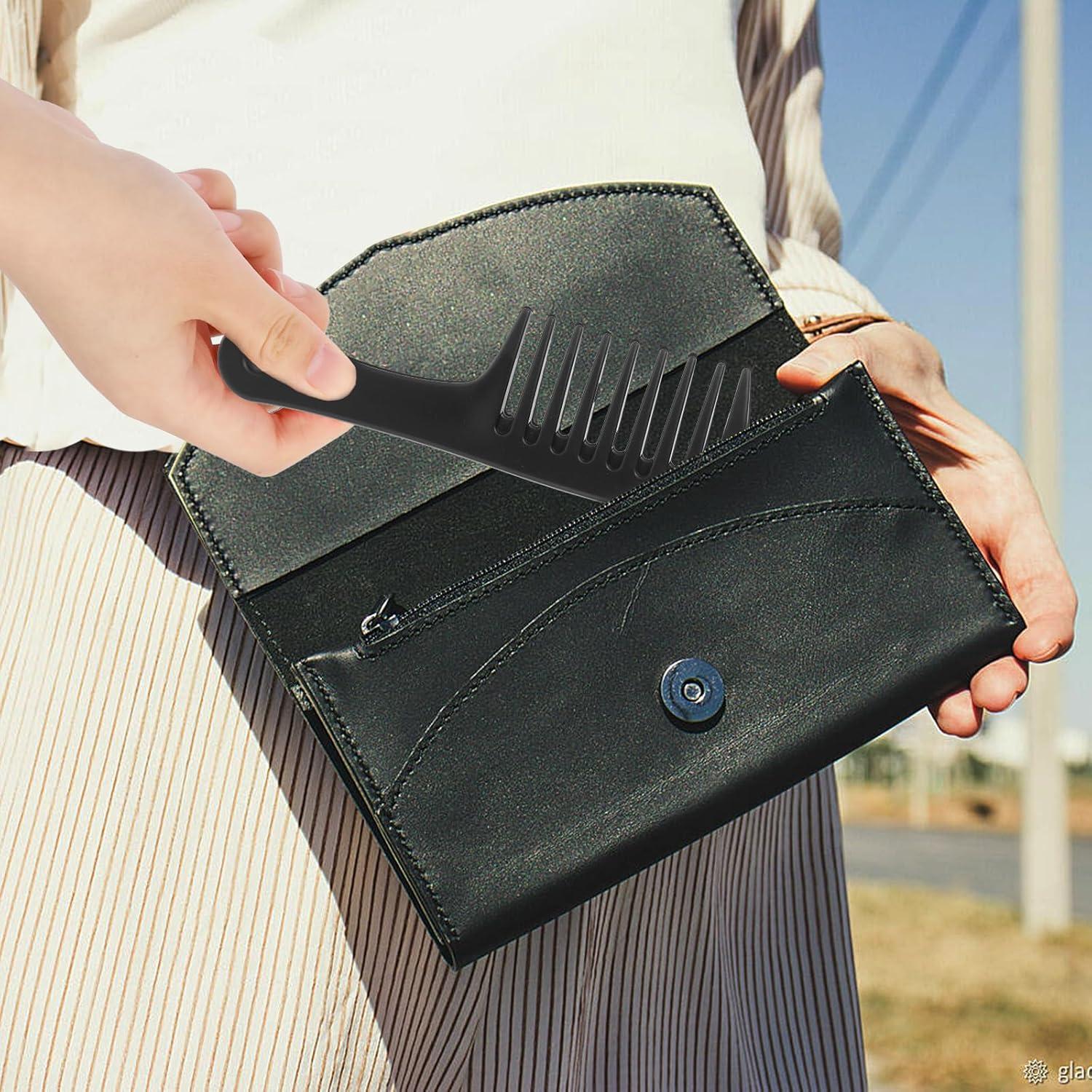 Peine Desenredante de Dientes Anchos MOZEAT 2 Piezas Negro