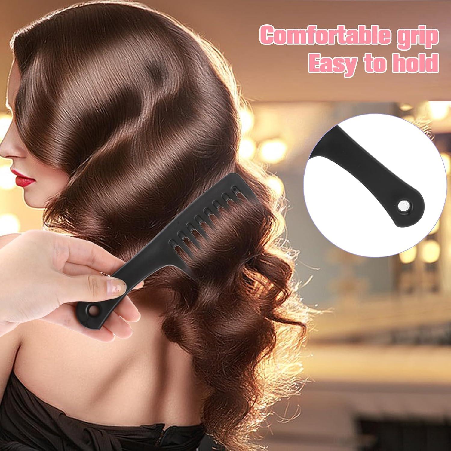 Peine Desenredante de Dientes Anchos MOZEAT 2 Piezas Negro