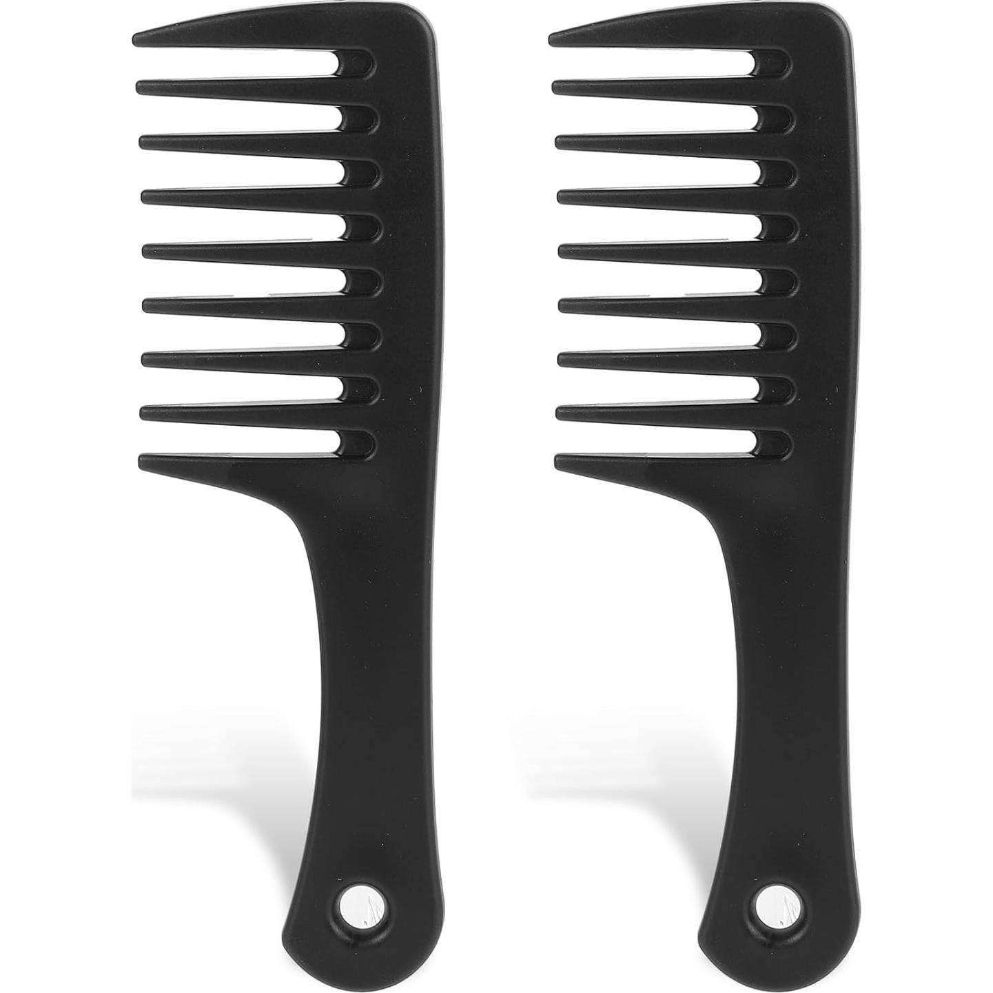 Peine Desenredante de Dientes Anchos MOZEAT 2 Piezas Negro