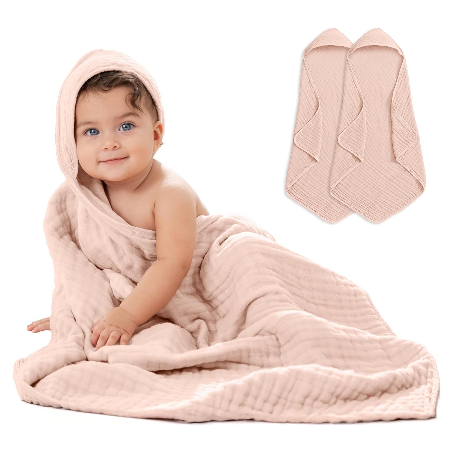 Toalla con Capucha Comfy Cubs 2-Pack Rosa 81x81 cm Algodón