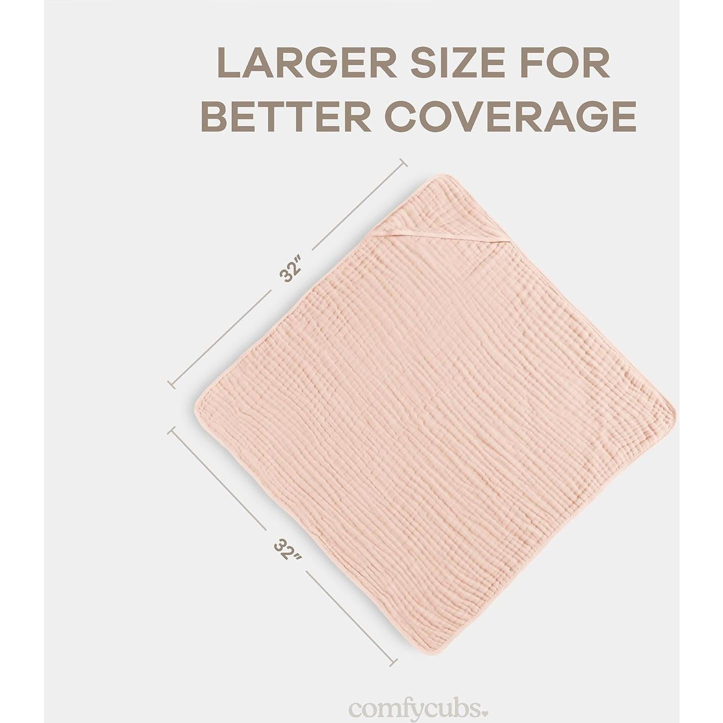 Toalla con Capucha Comfy Cubs 2-Pack Rosa 81x81 cm Algodón