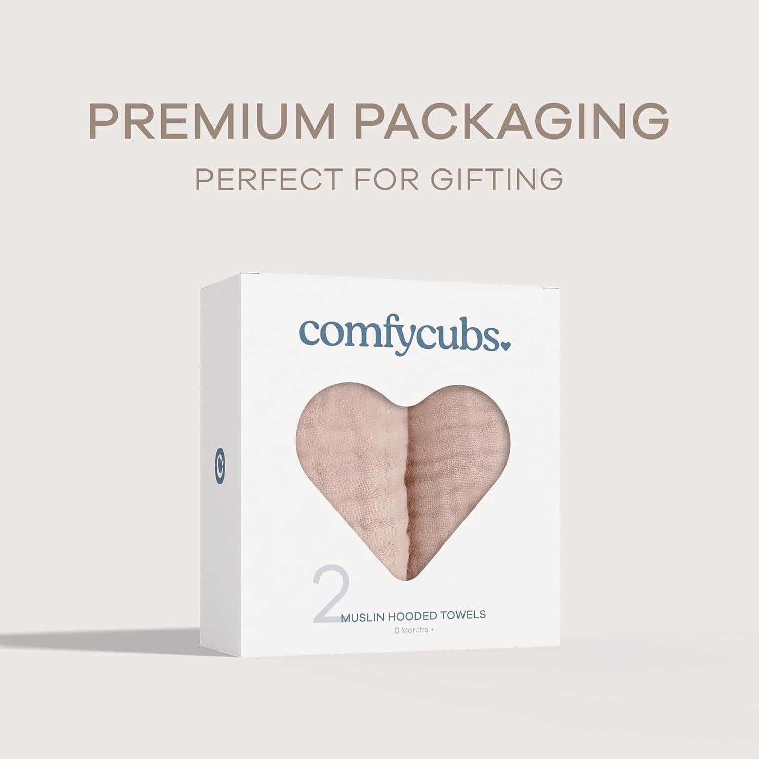 Toalla con Capucha Comfy Cubs 2-Pack Rosa 81x81 cm Algodón