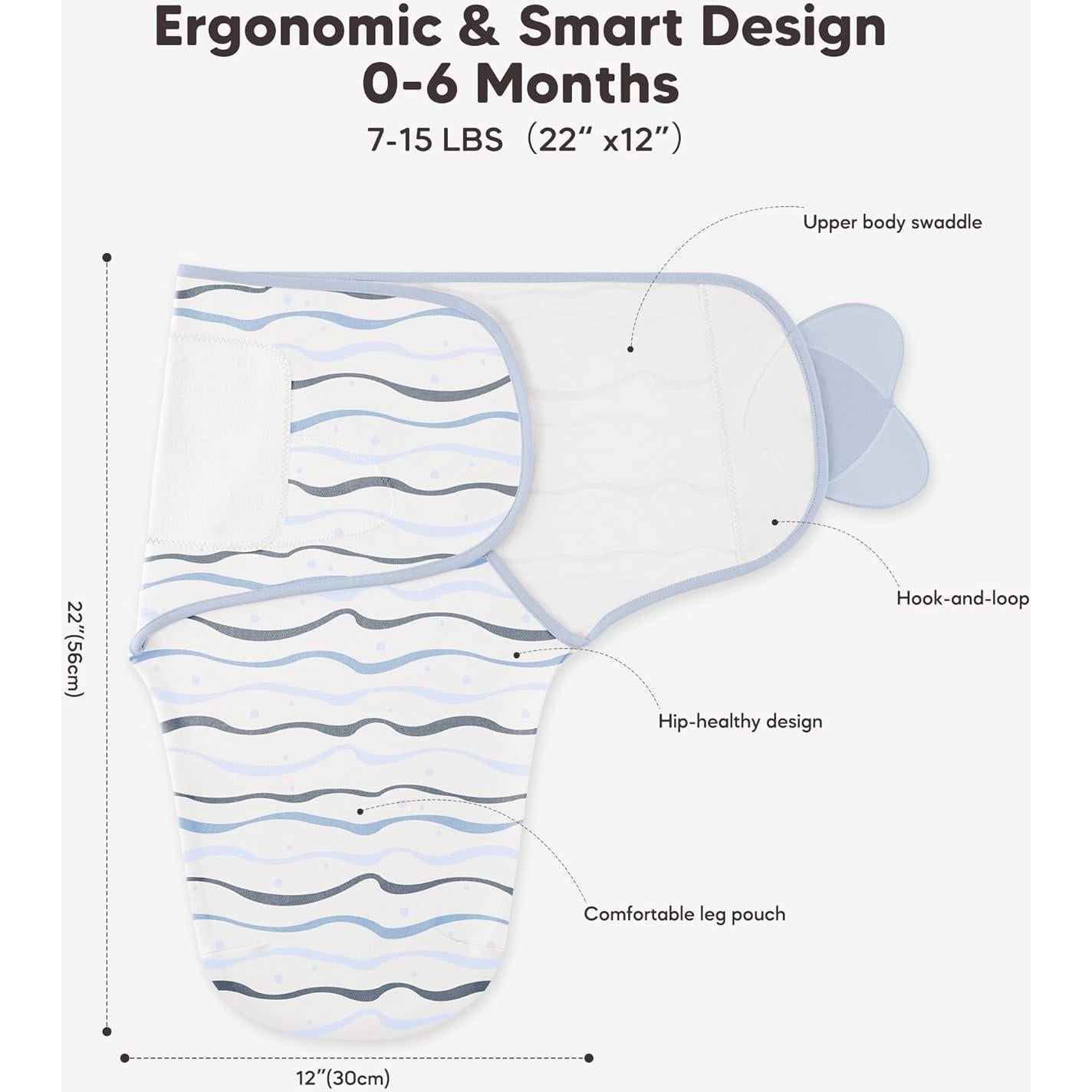 Sacos de Sueño Susurration 100% Algodón para Bebés 0-3 Meses