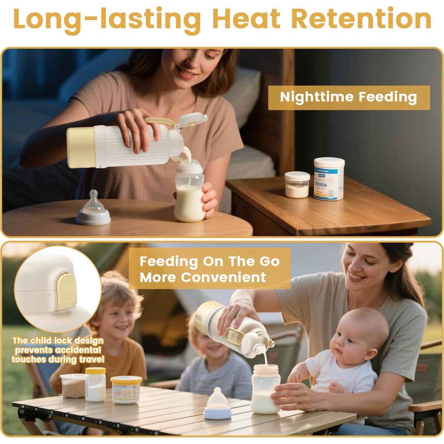 Calentador de Biberones Portátil LAIKORE 500ml Inalámbrico USB