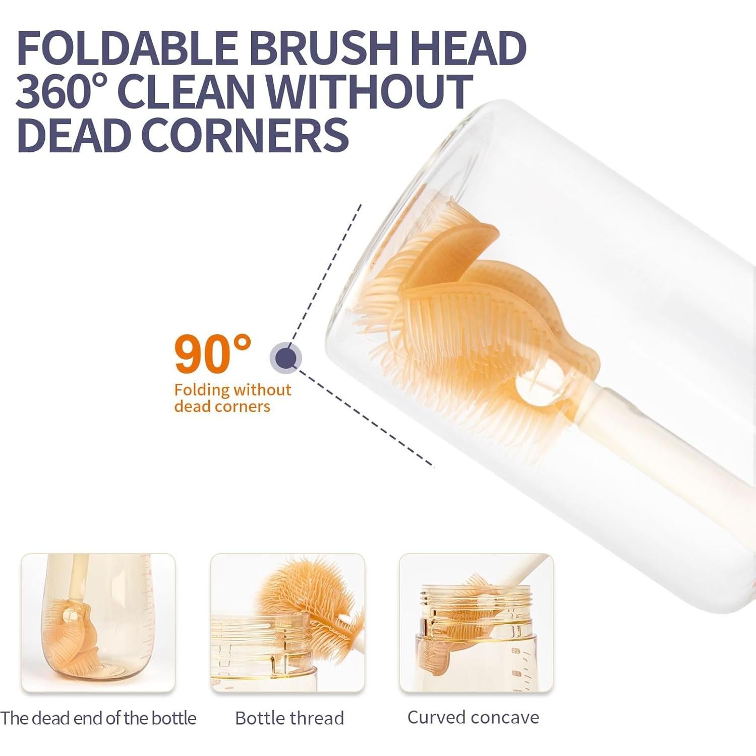 Conjunto de cepillos de silicona Hoerev para botellas y tetinas