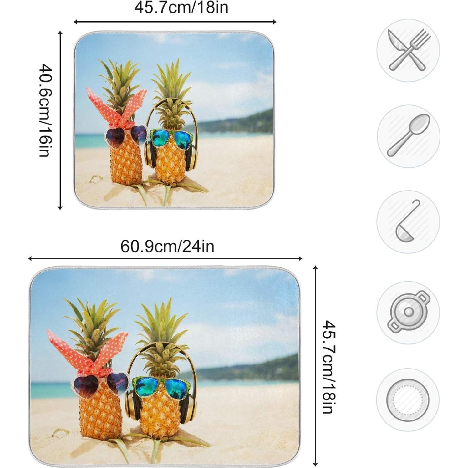 Alfombrilla de Secado de Platos QUGRL 16x18 cm Absorbente