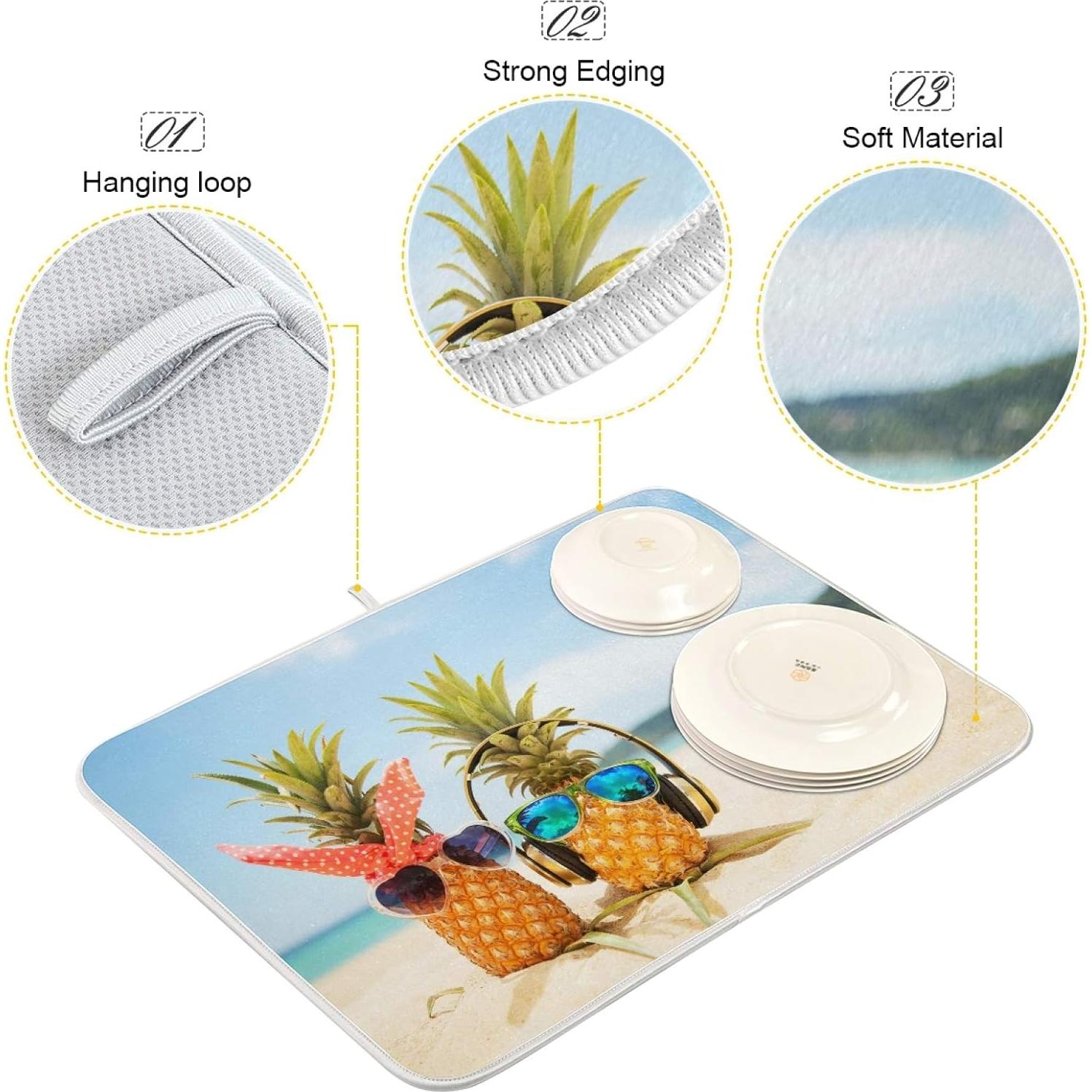 Alfombrilla de Secado de Platos QUGRL 16x18 cm Absorbente