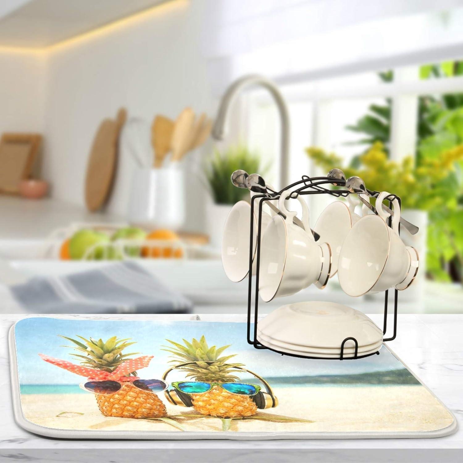 Alfombrilla de Secado de Platos QUGRL 16x18 cm Absorbente