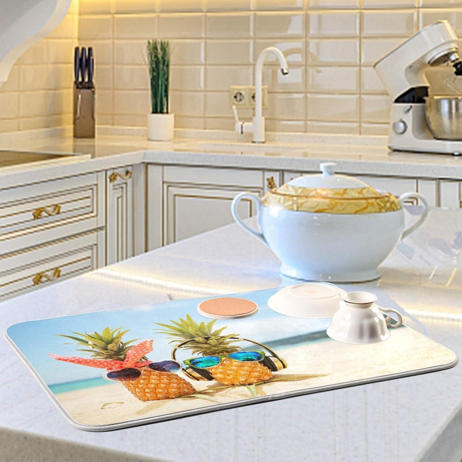 Alfombrilla de Secado de Platos QUGRL 16x18 cm Absorbente