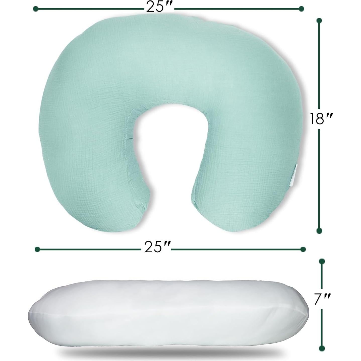 Almohada de Lactancia Dormlony con Funda Desmontable Azul