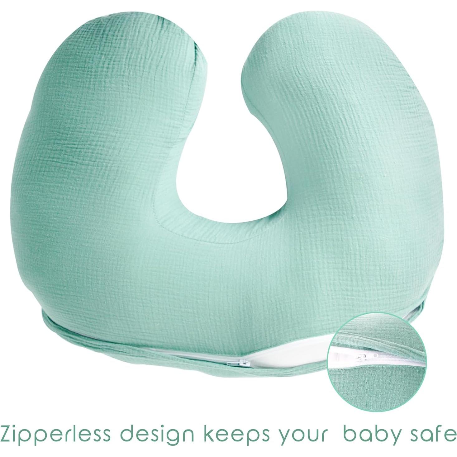 Almohada de Lactancia Dormlony con Funda Desmontable Azul