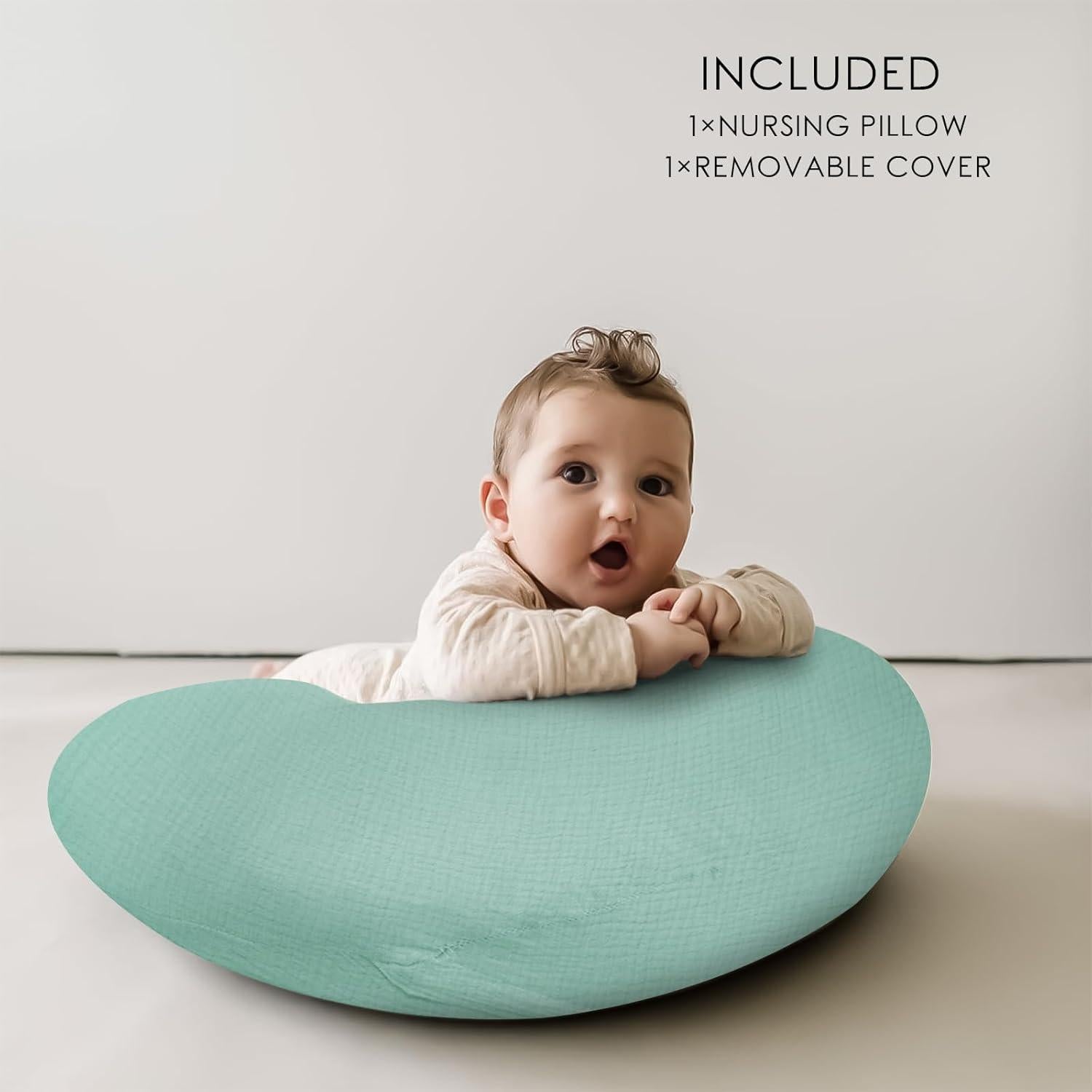 Almohada de Lactancia Dormlony con Funda Desmontable Azul