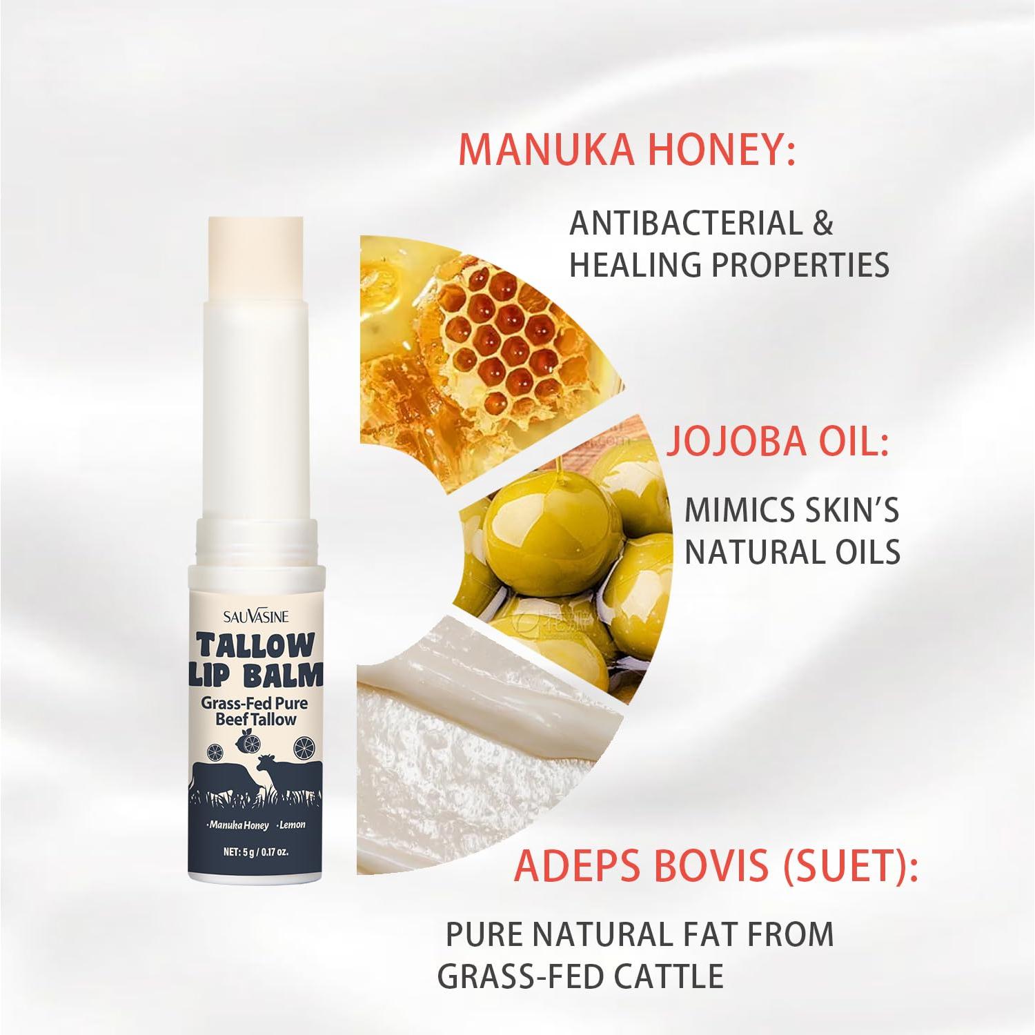 Bálsamo Labial Natural LANTHOME 5g con Sebo de Res y Miel