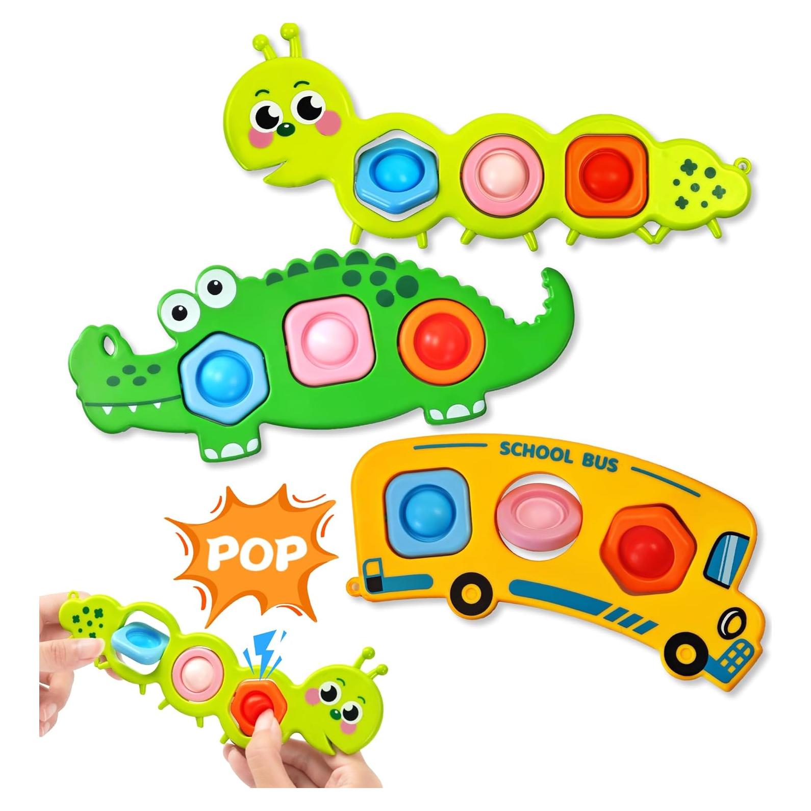 3PC Juguetes Sensoriales Fidget Popper Chilvil para Bebés 12+ Meses