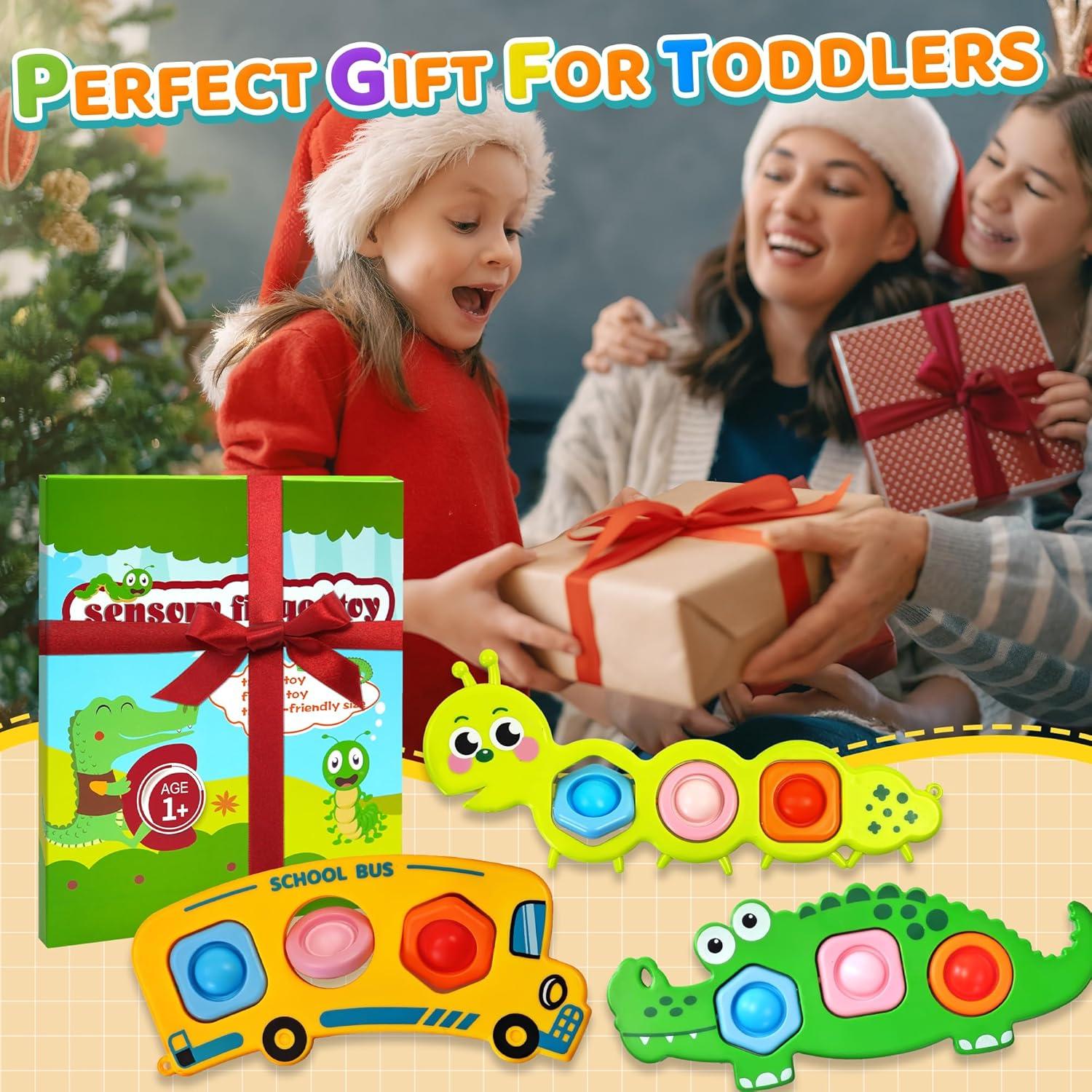 3PC Juguetes Sensoriales Fidget Popper Chilvil para Bebés 12+ Meses