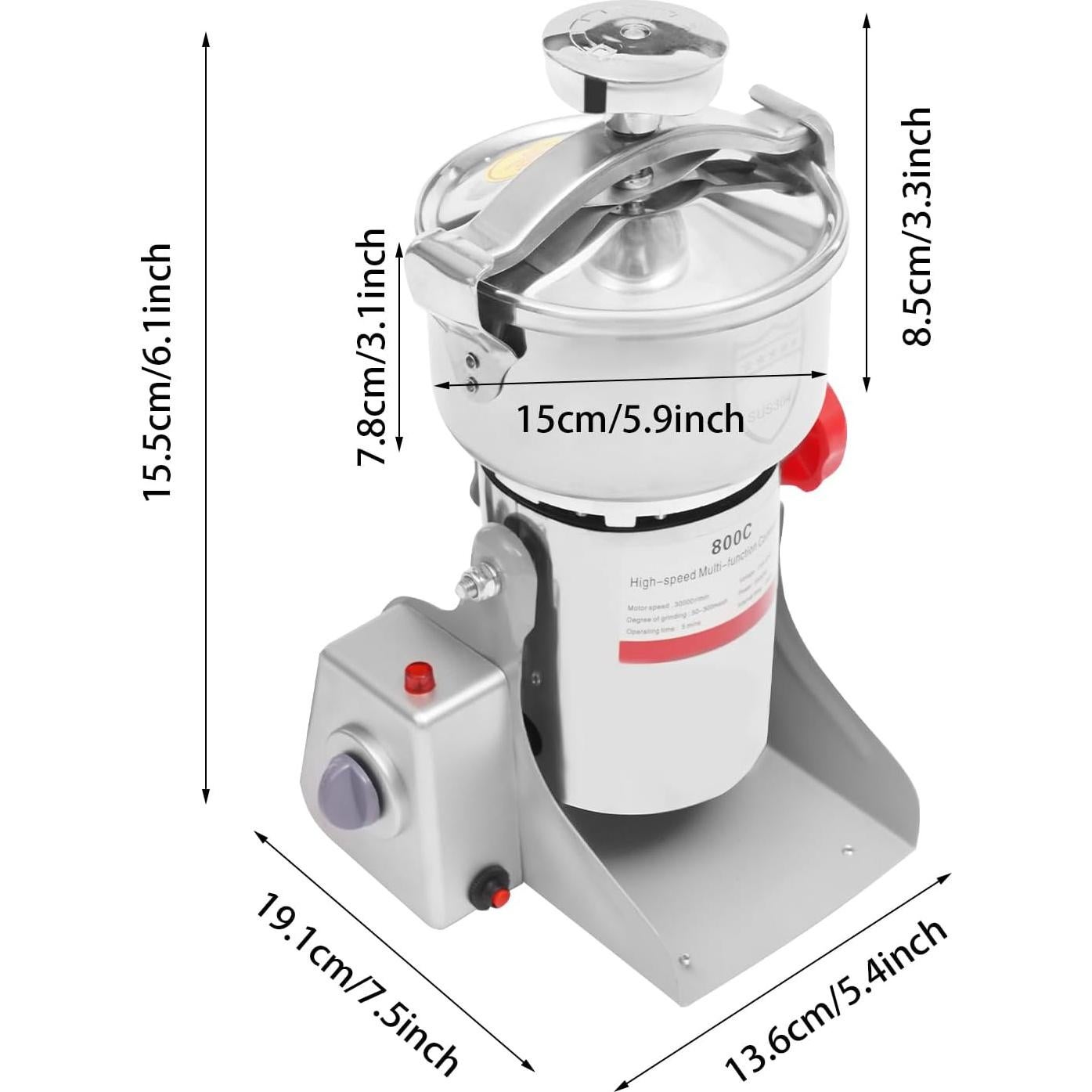 Molino de Granos Eléctrico DYRABREST 800g 3500W Alta Velocidad
