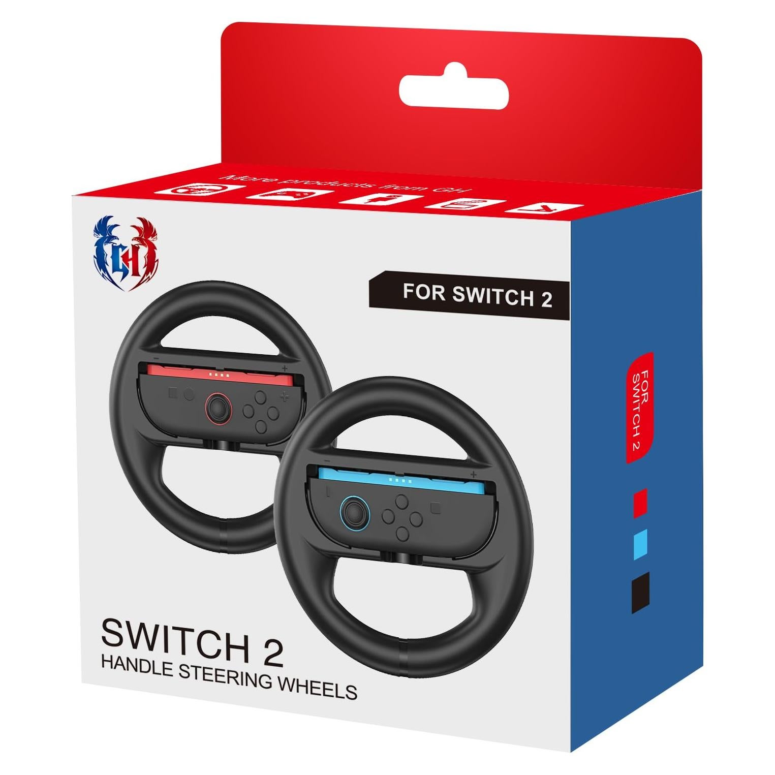 Volante GH para Nintendo Switch 2 - Accesorios Mario Kart (Negro x2)