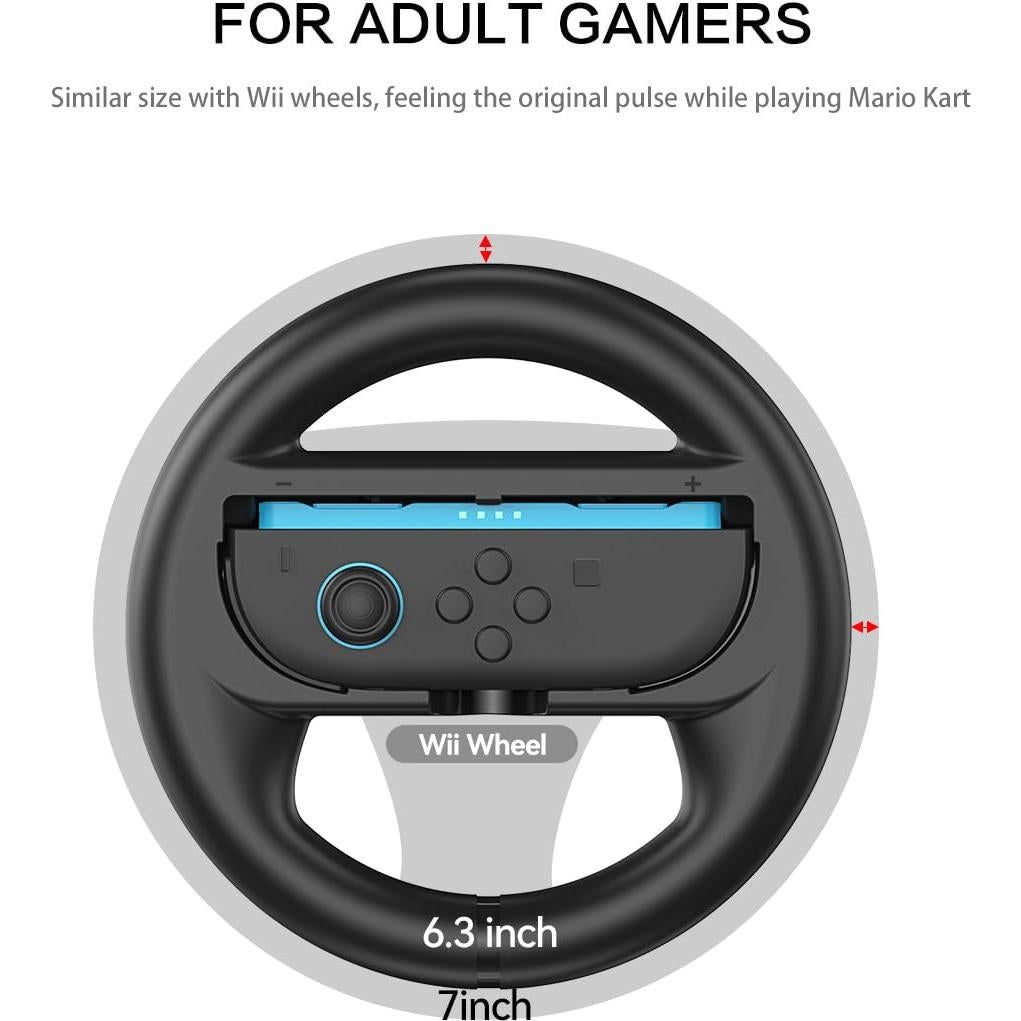 Volante GH para Nintendo Switch 2 - Accesorios Mario Kart (Negro x2)