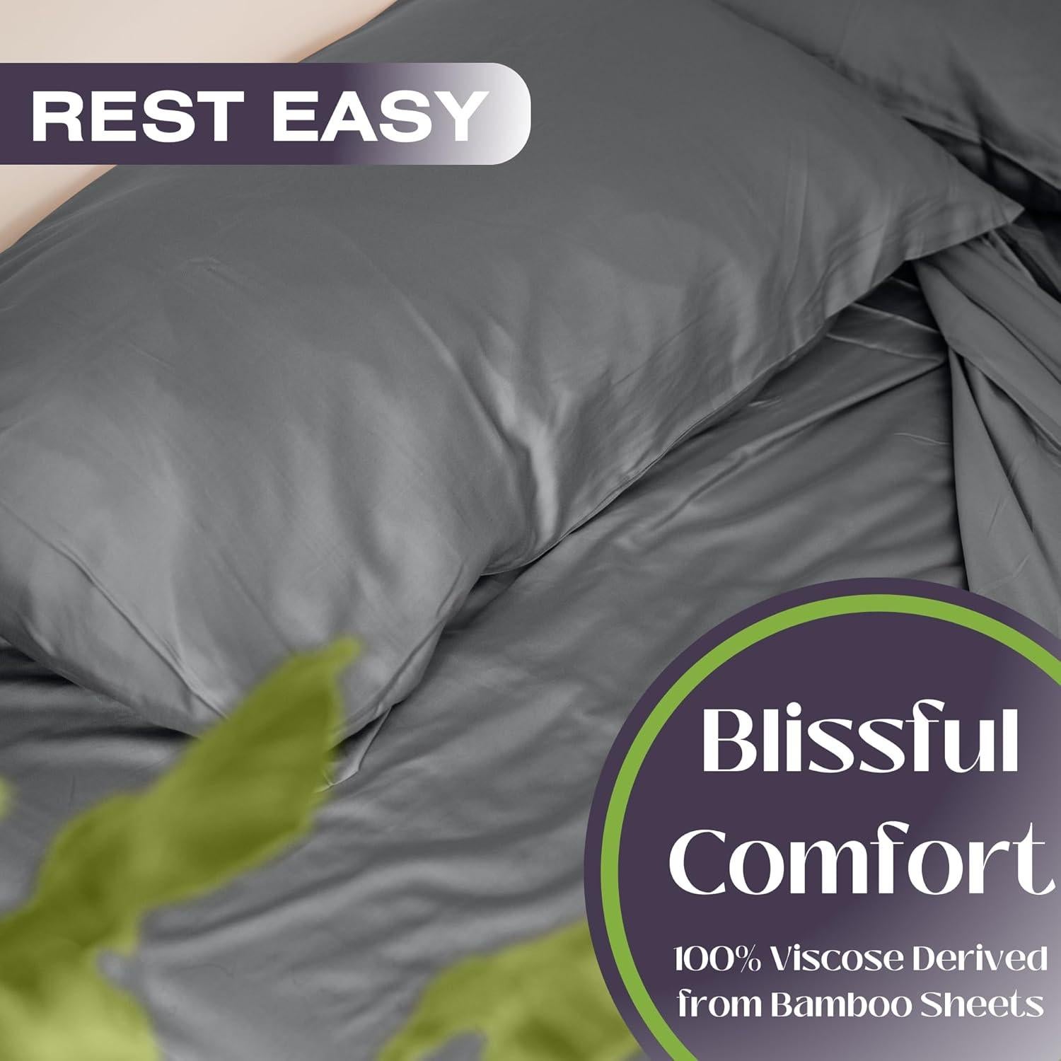 Juego de Sábanas Queen 5 Piezas GREENLEAF Viscosa Bambú Gris