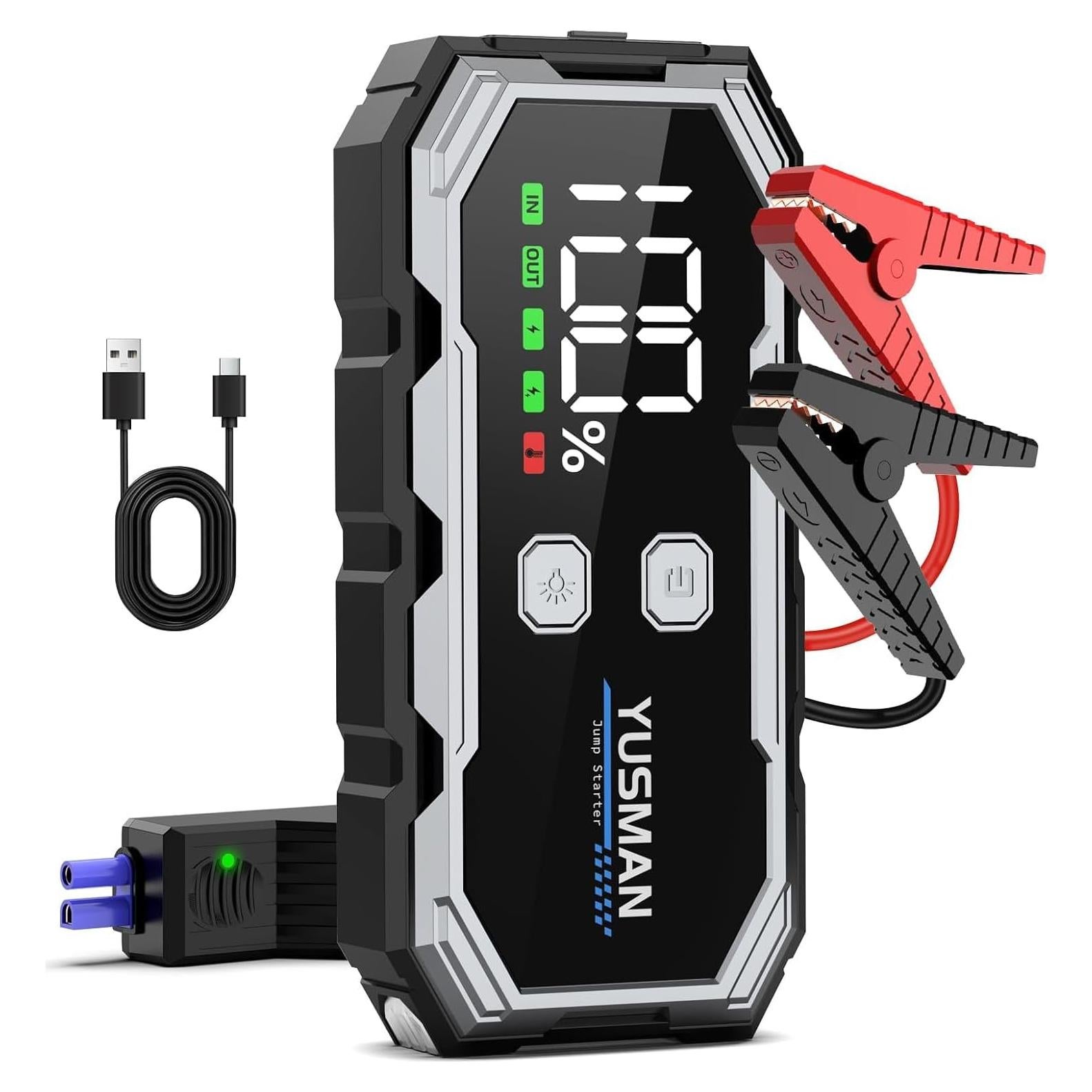 Arrancador de Salto YUSMAN 5000A 12V Portátil con Luz LED