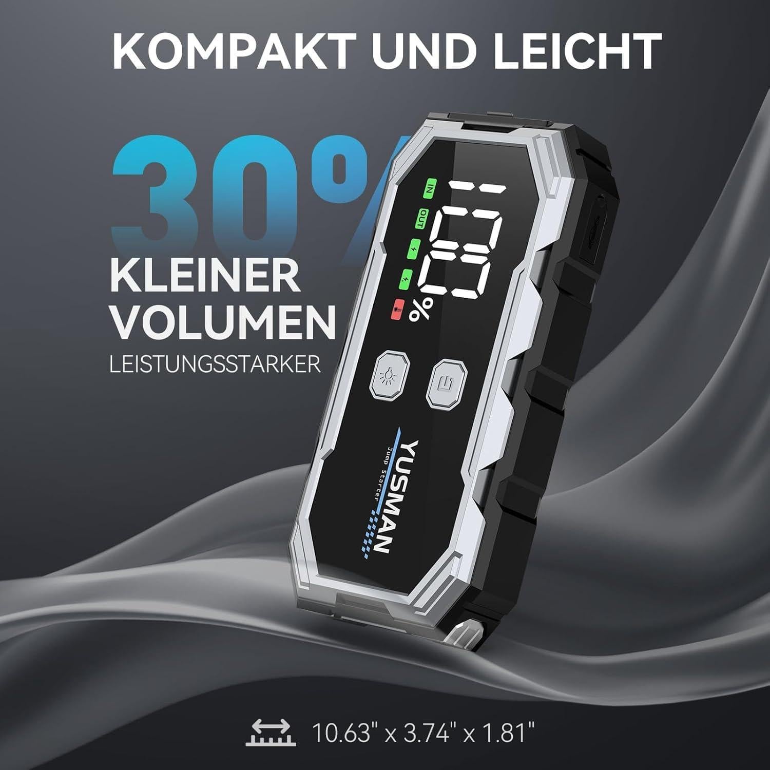 Arrancador de Salto YUSMAN 5000A 12V Portátil con Luz LED