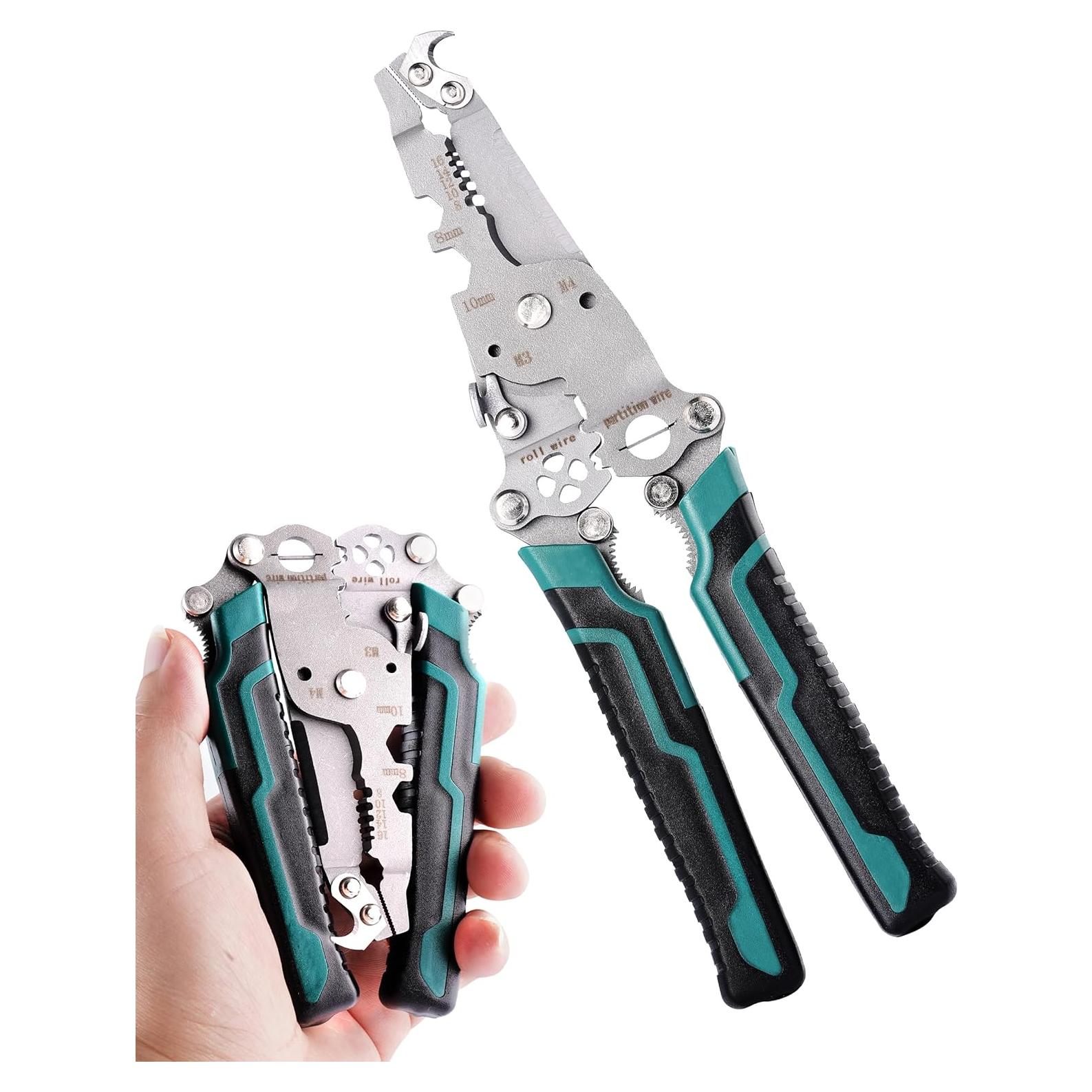 Destripador de Cables 18 en 1 FAITIO Verde Plegable