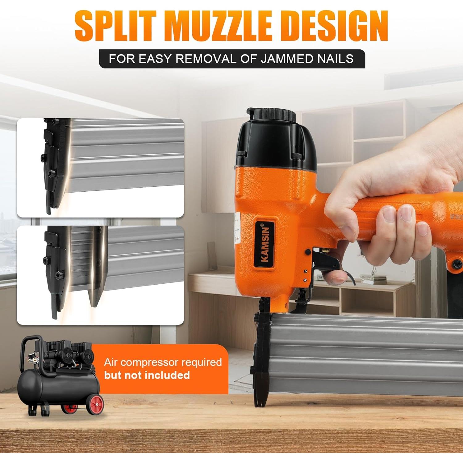 Clavadora Neumática KAMSIN F50A para Clavos Brad 10-50mm