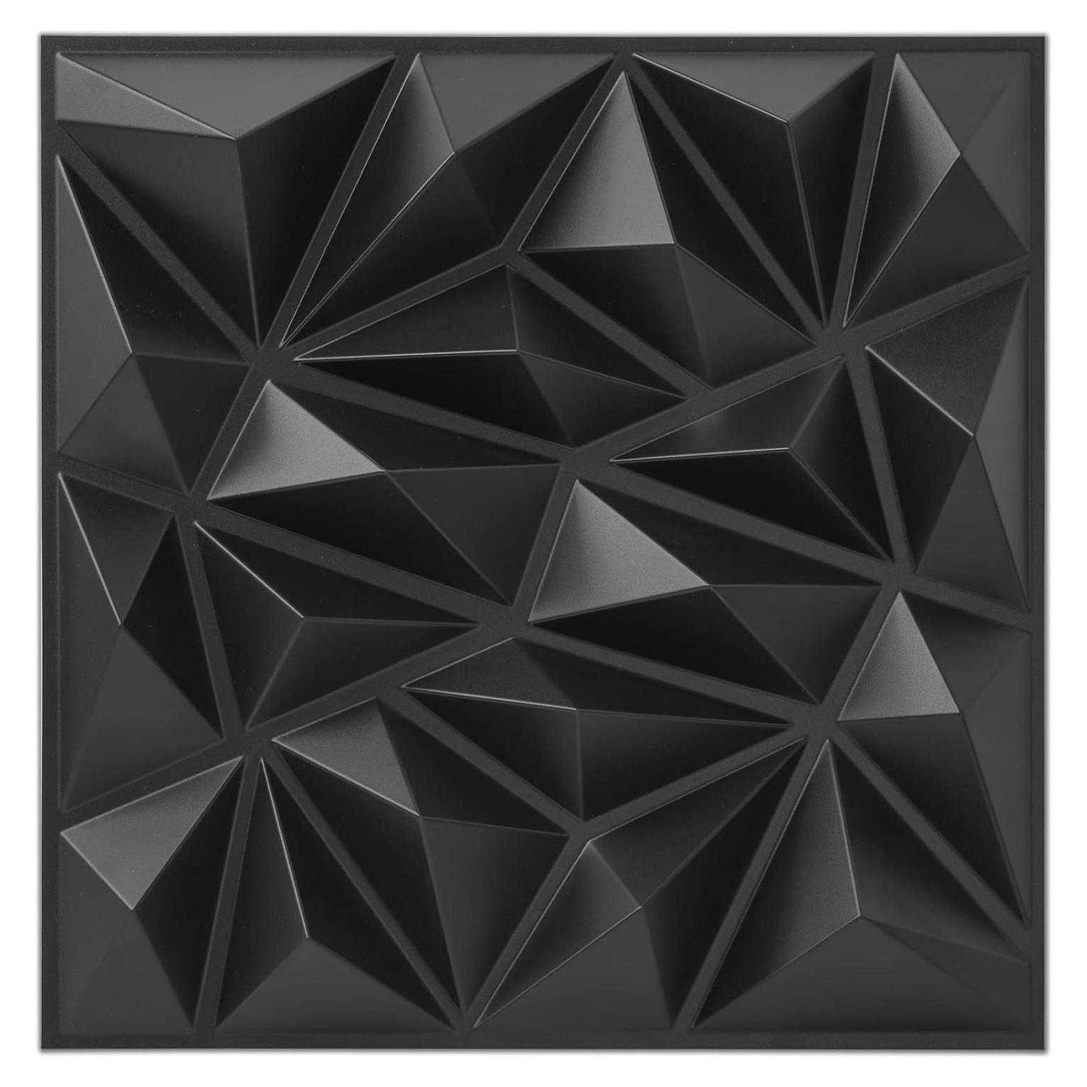 Paneles de Pared 3D Art3dwallpanels 33 Unidades PVC Negro