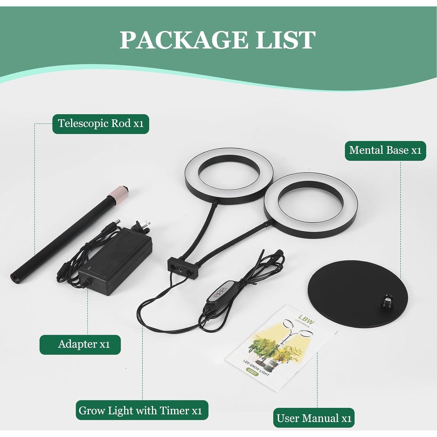 Luz de Crecimiento LBW LED Espectro Completo 20W Ajustable