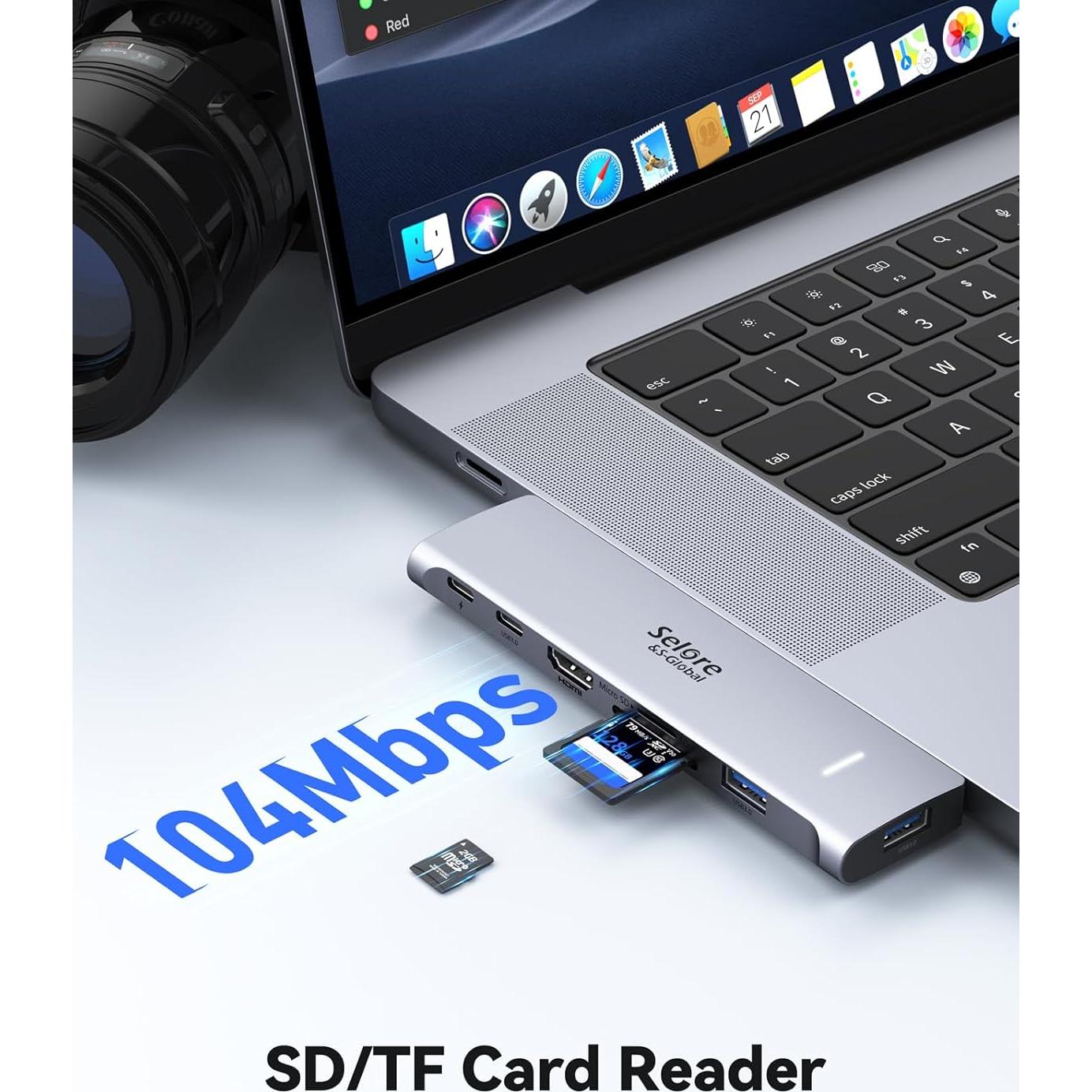 Adaptador USB C Hub HDMI Selore 7-en-2 para MacBook Pro/Air