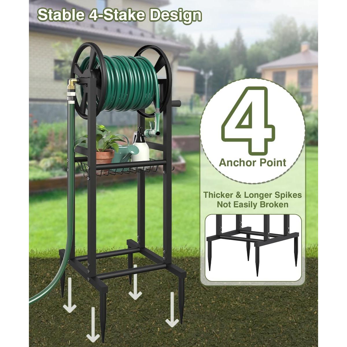 Carrete de Manguera de Jardín Mokeyder Negro 125 pies 5/8"