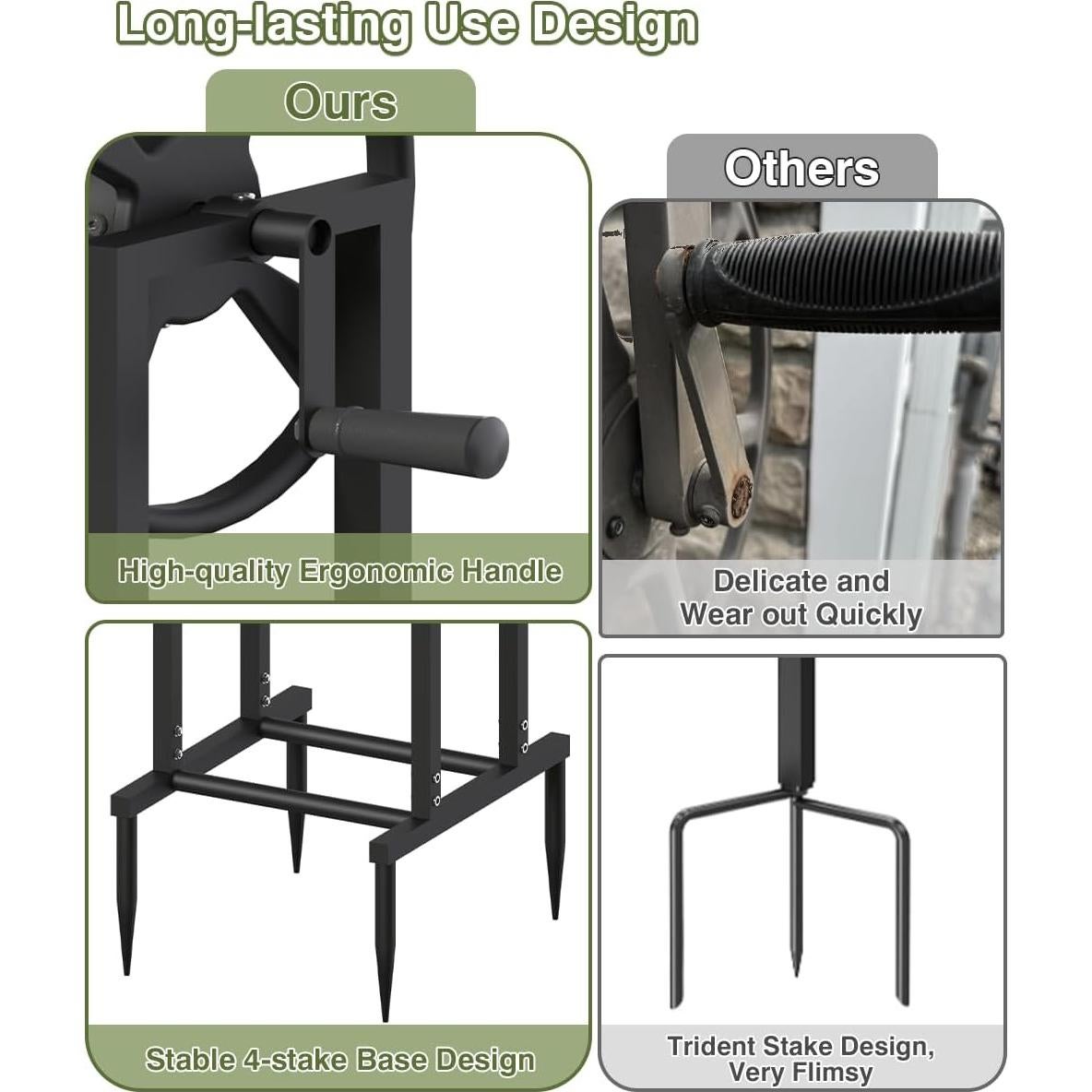 Carrete de Manguera de Jardín Mokeyder Negro 125 pies 5/8"